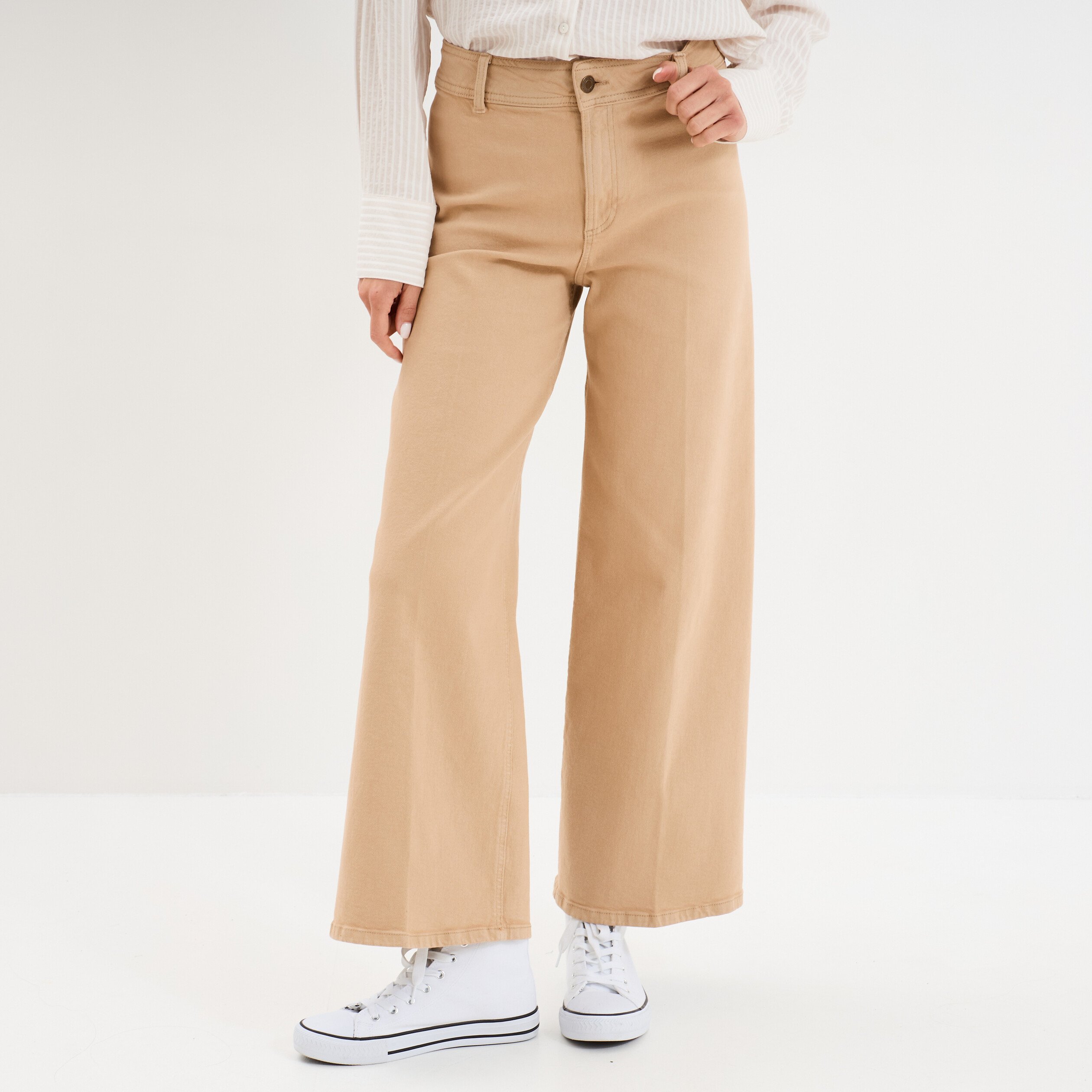 pantalon large 78eme coton sable femme Pantalon large 7/8ème coton sable femme