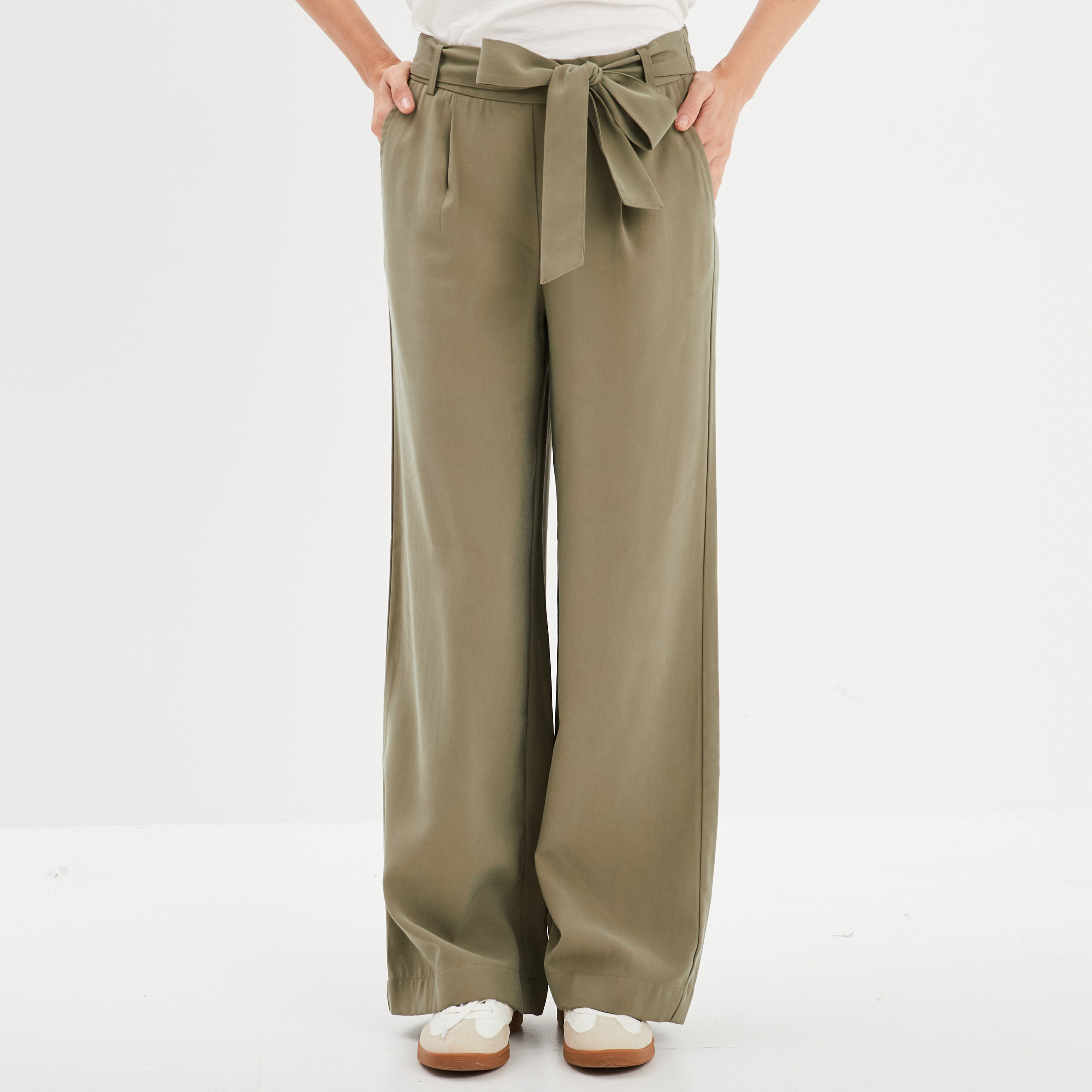 Pantalon Femme Fluide à Jambe Large - Taille élastique Avec Cordon, Décontracté, Pour Yoga, Sport, Quotidien