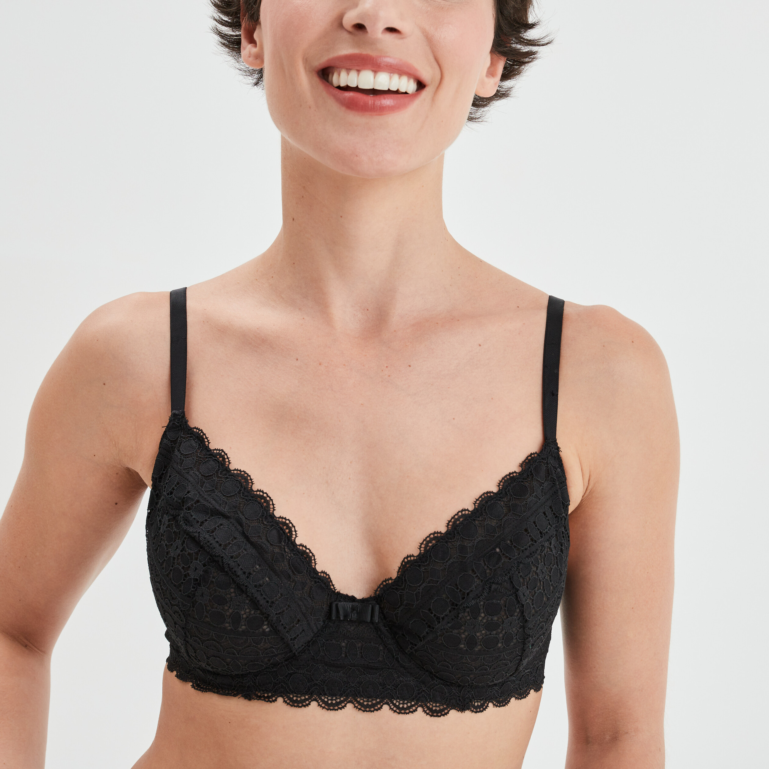 soutien gorge emboitant en dentelle noir femme Soutien-gorge emboîtant en dentelle noir femme