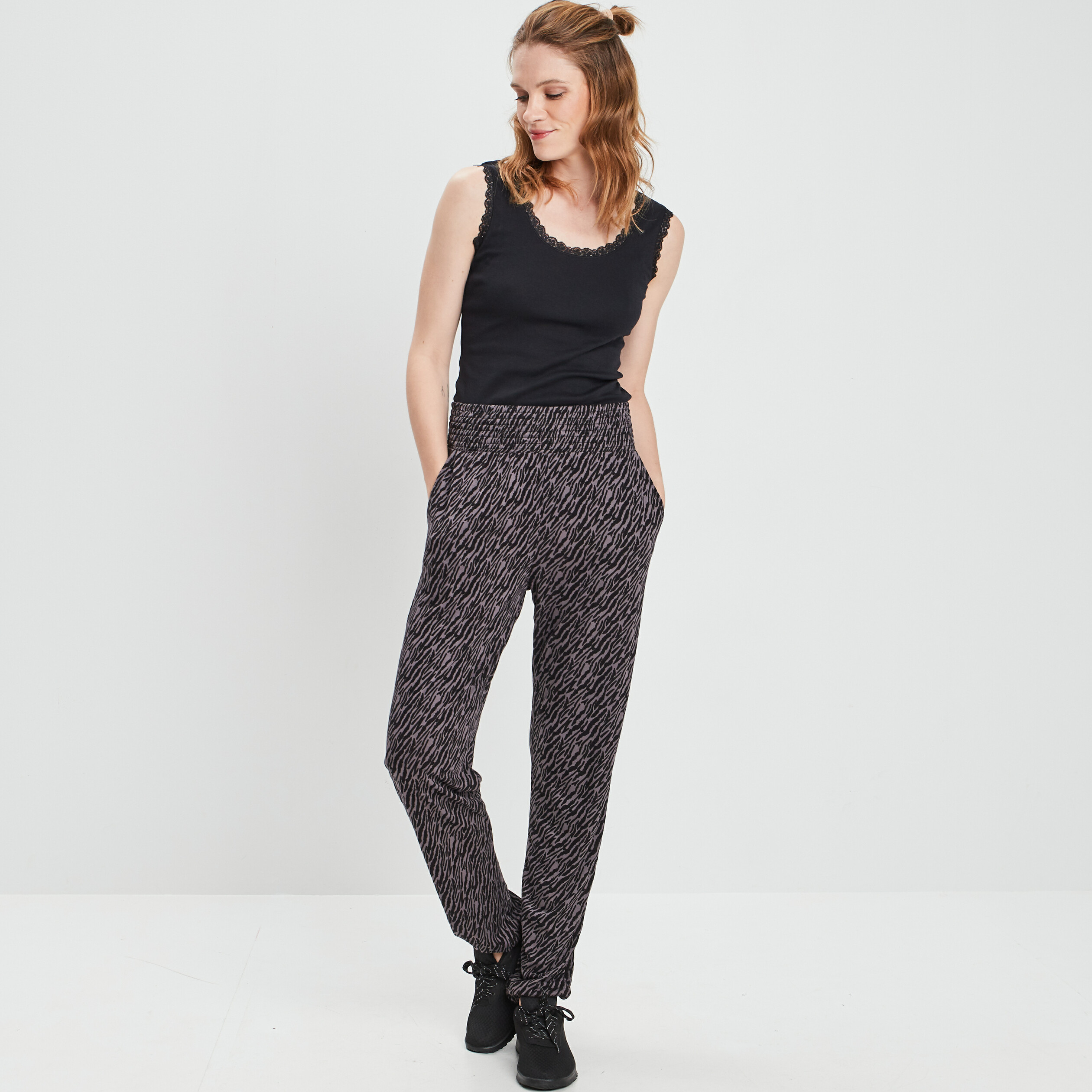 pantalon droit fluide gris femme Pantalon droit fluide gris femme