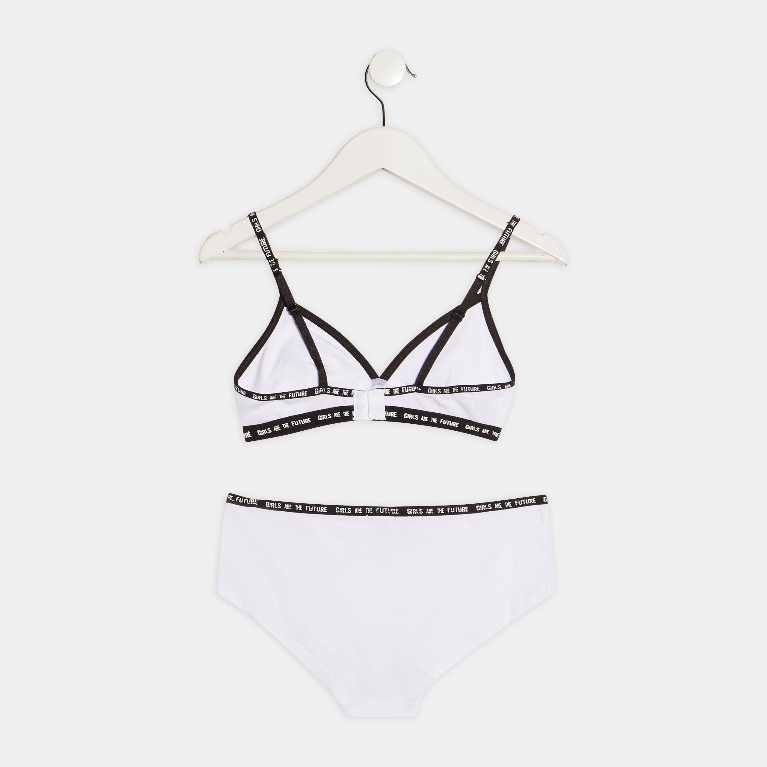 ensemble lingerie 2 pieces coton blanc fille Ensemble lingerie 2 pièces coton blanc fille