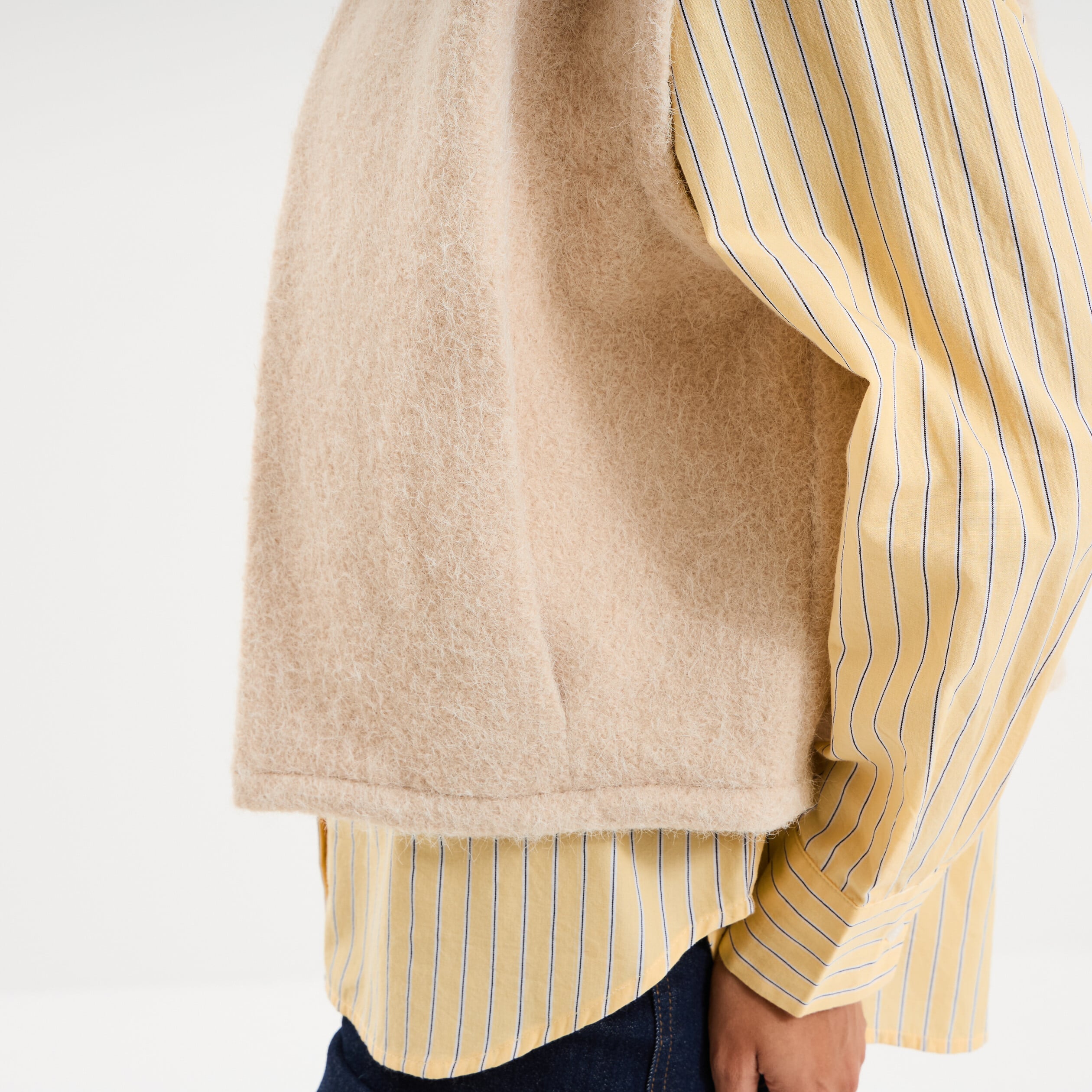 Veste sans manches sable femme