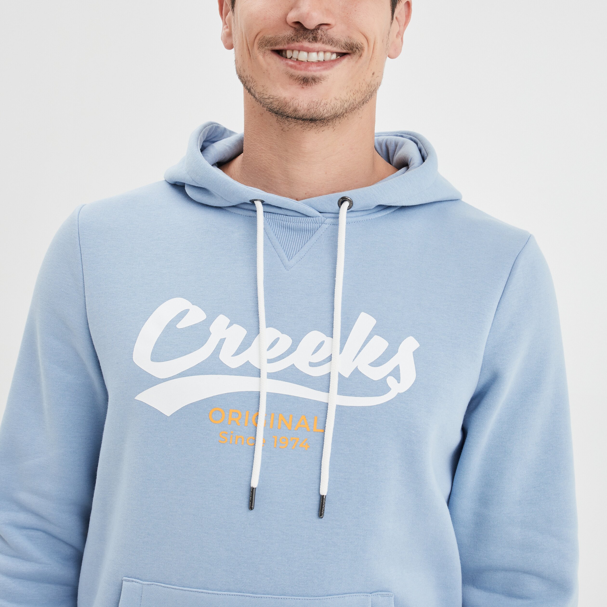 Sweat à capuche hoodie Creeks bleu ciel homme
