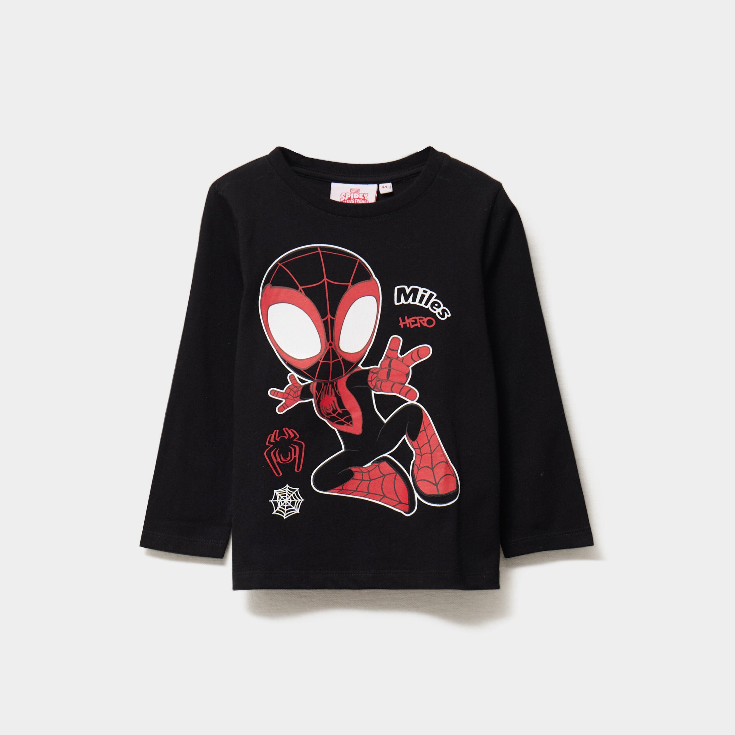 t shirt manches longues spider man miles noir garcon T-shirt manches longues Spider-Man Miles noir garçon