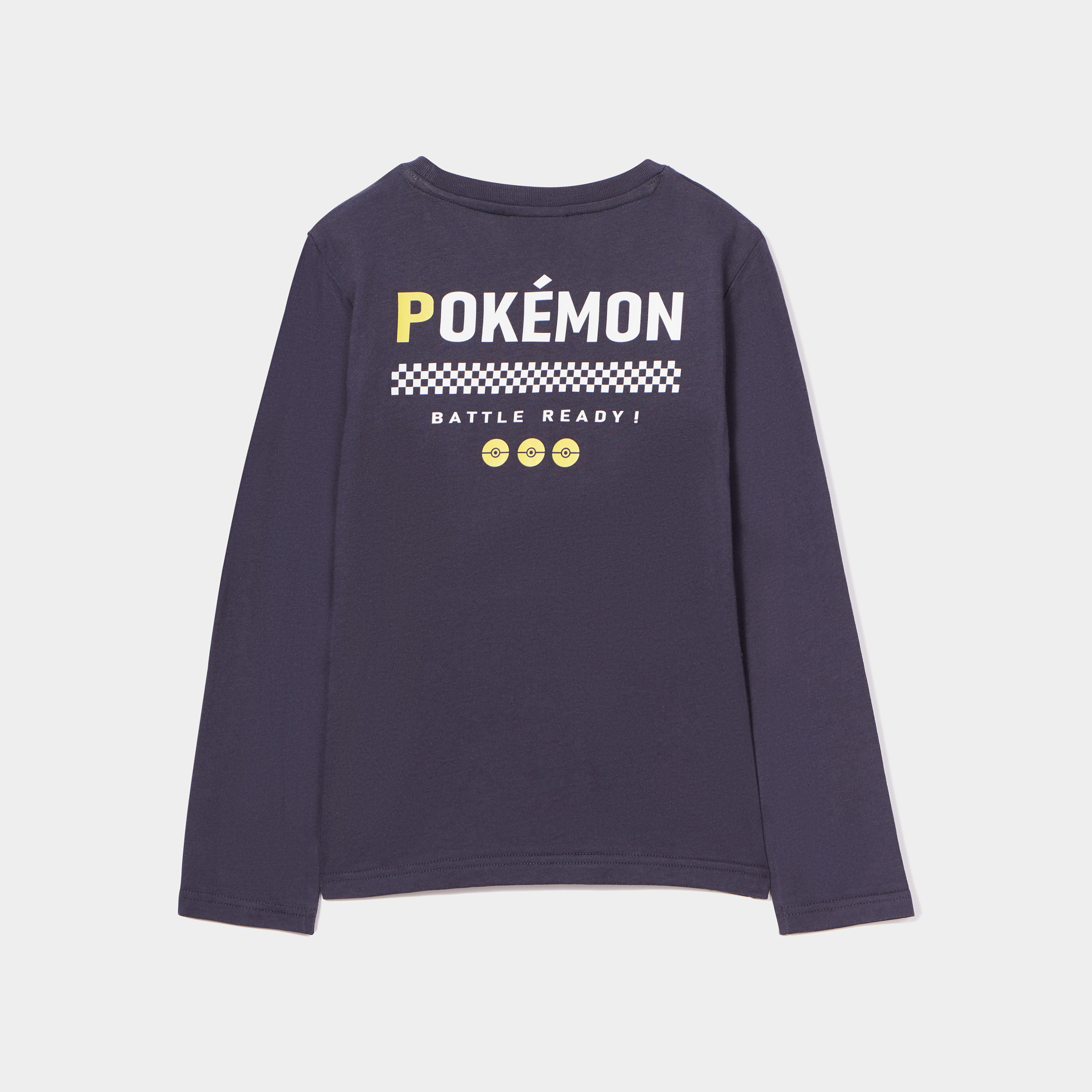 t shirt manches longues coton pokemon gris fonce garcon T-shirt manches longues coton Pokémon gris foncé garçon