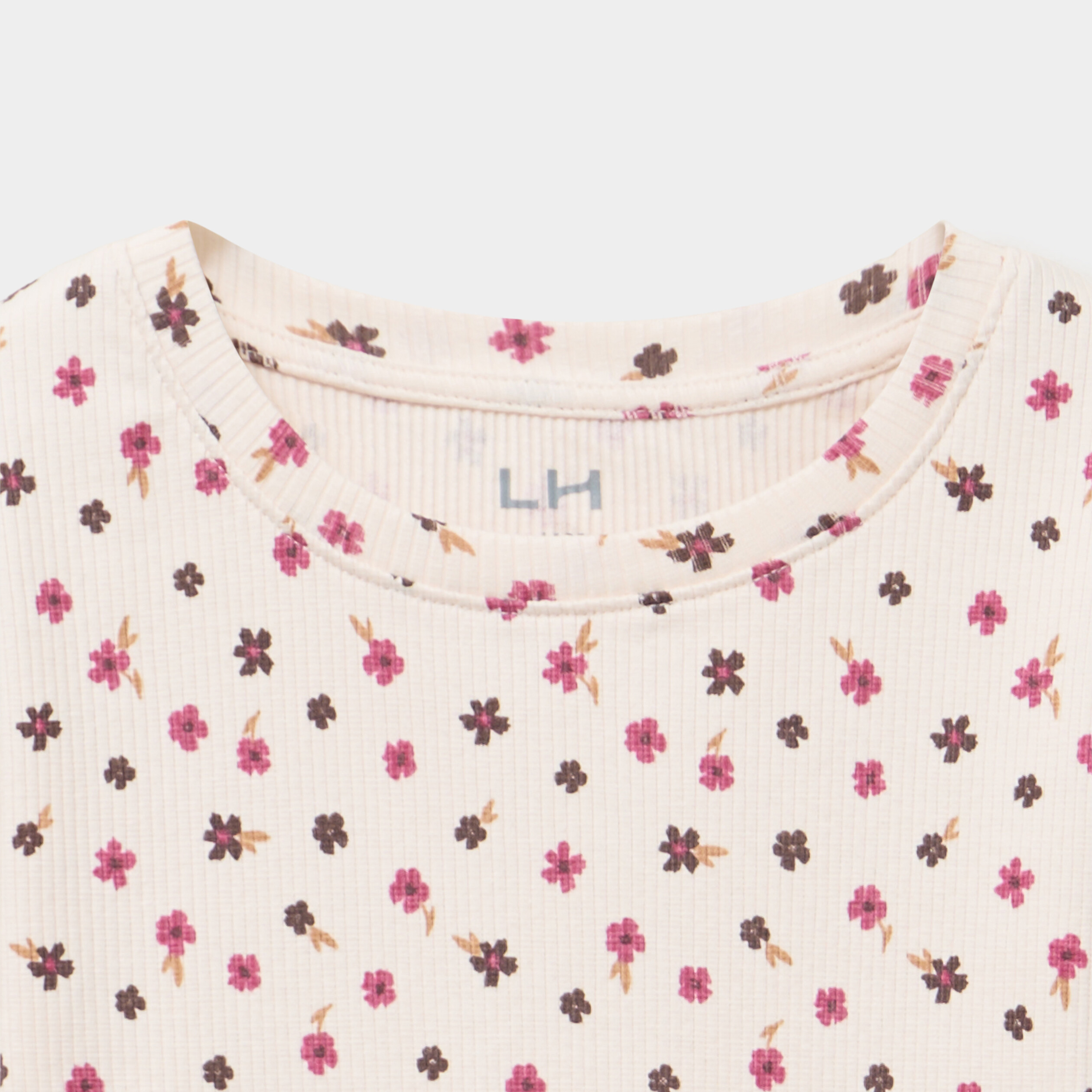 T-shirt c&ocirc;tel&eacute; ajust&eacute; manches longues beige fille