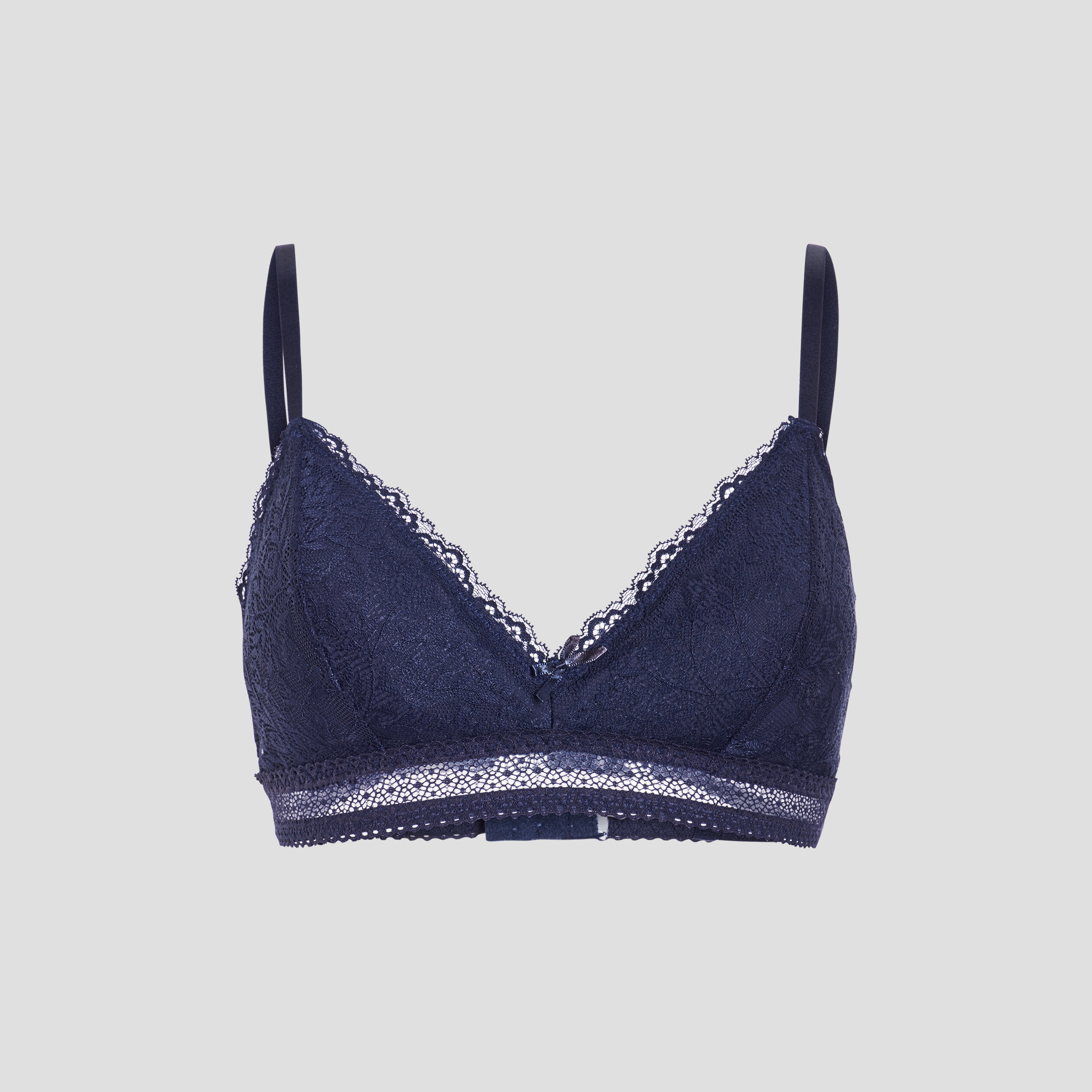 Soutien-gorge dentelle sans armatures bleu marine femme