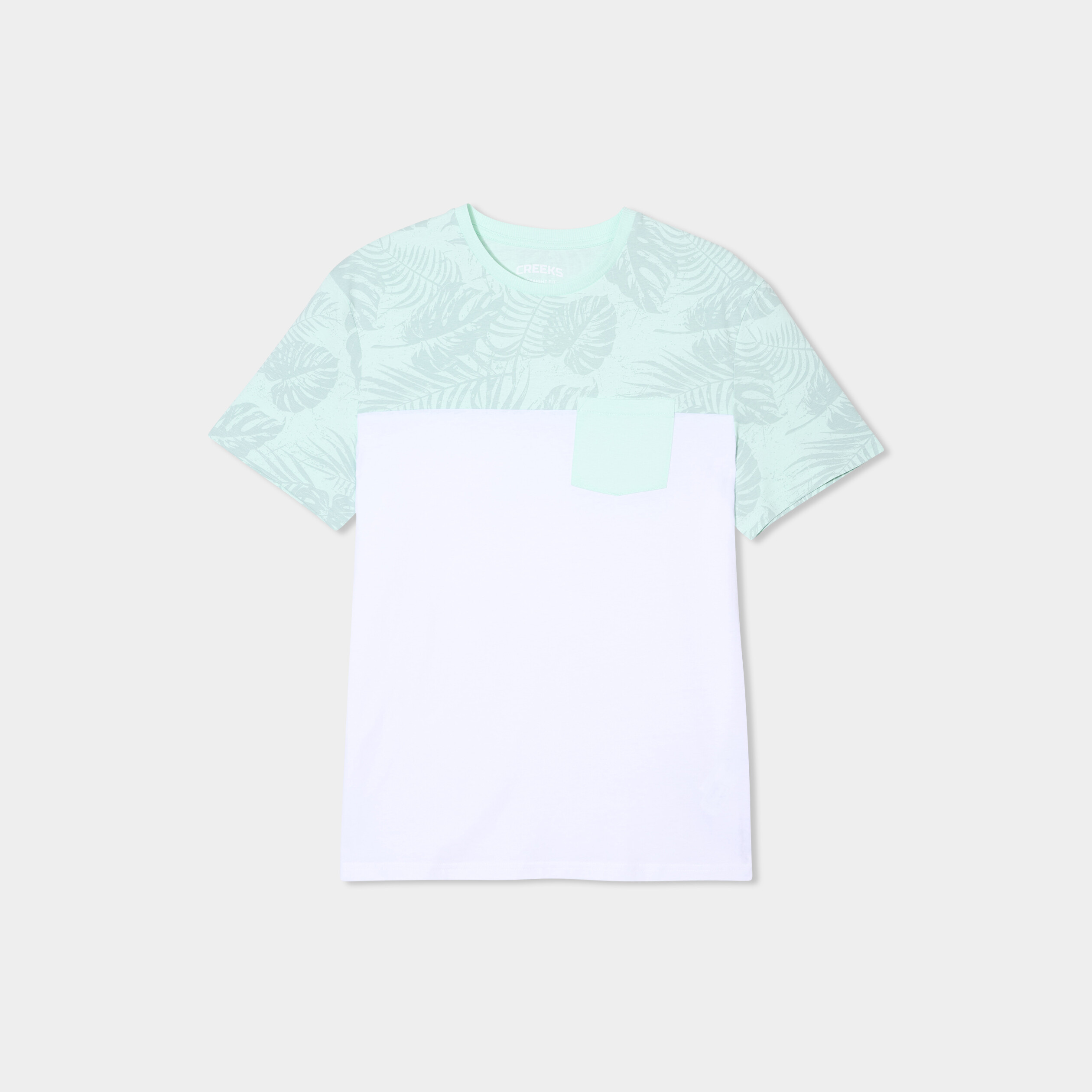 t shirt manches courtes 1 poche coton vert pastel homme T-shirt manches courtes 1 poche coton vert pastel homme