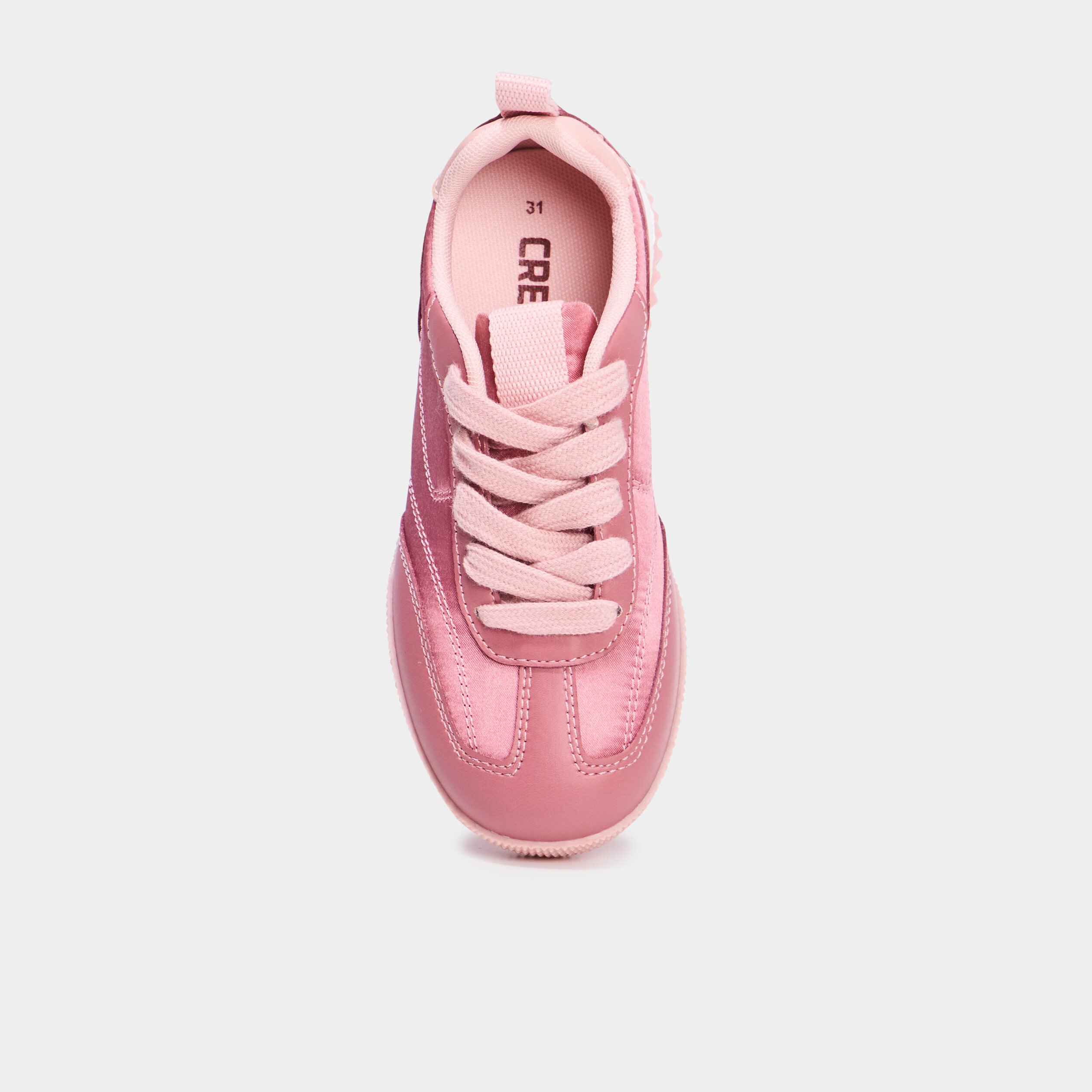tennis basses effet satin rose fille Tennis basses effet satin rose fille