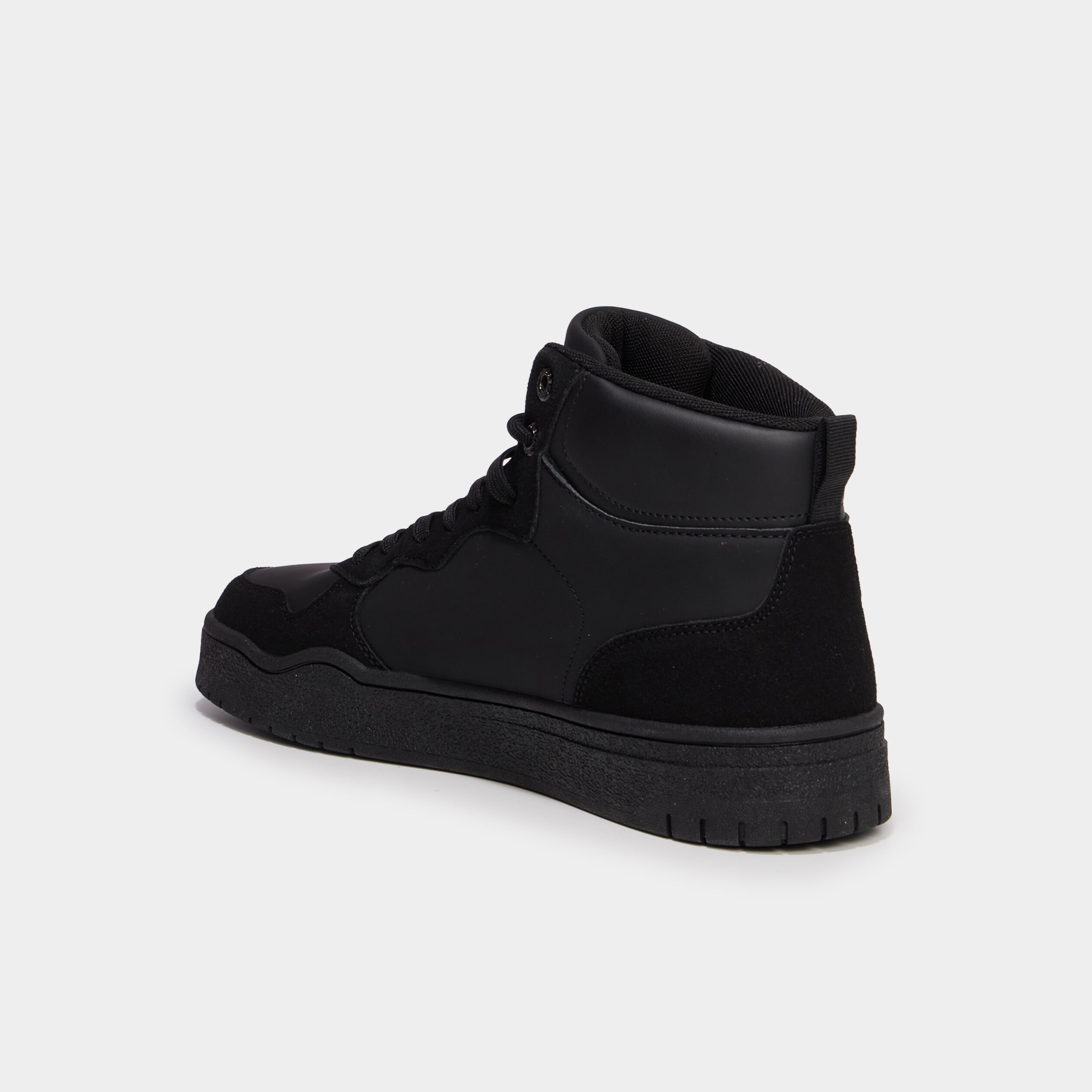 Baskets montantes &agrave; lacets noir homme