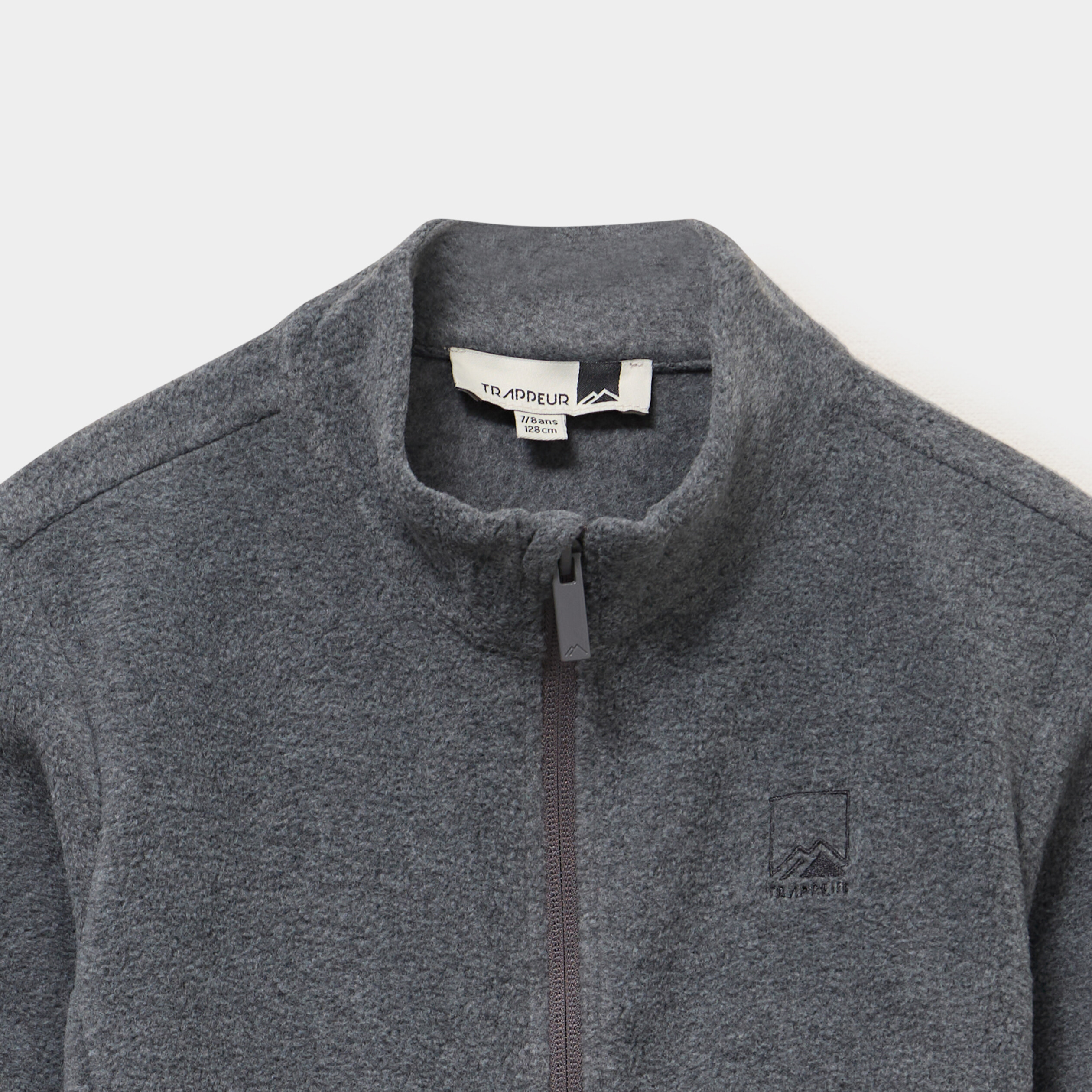 Gilet polaire zipp&eacute; manches longues gris argent mixte