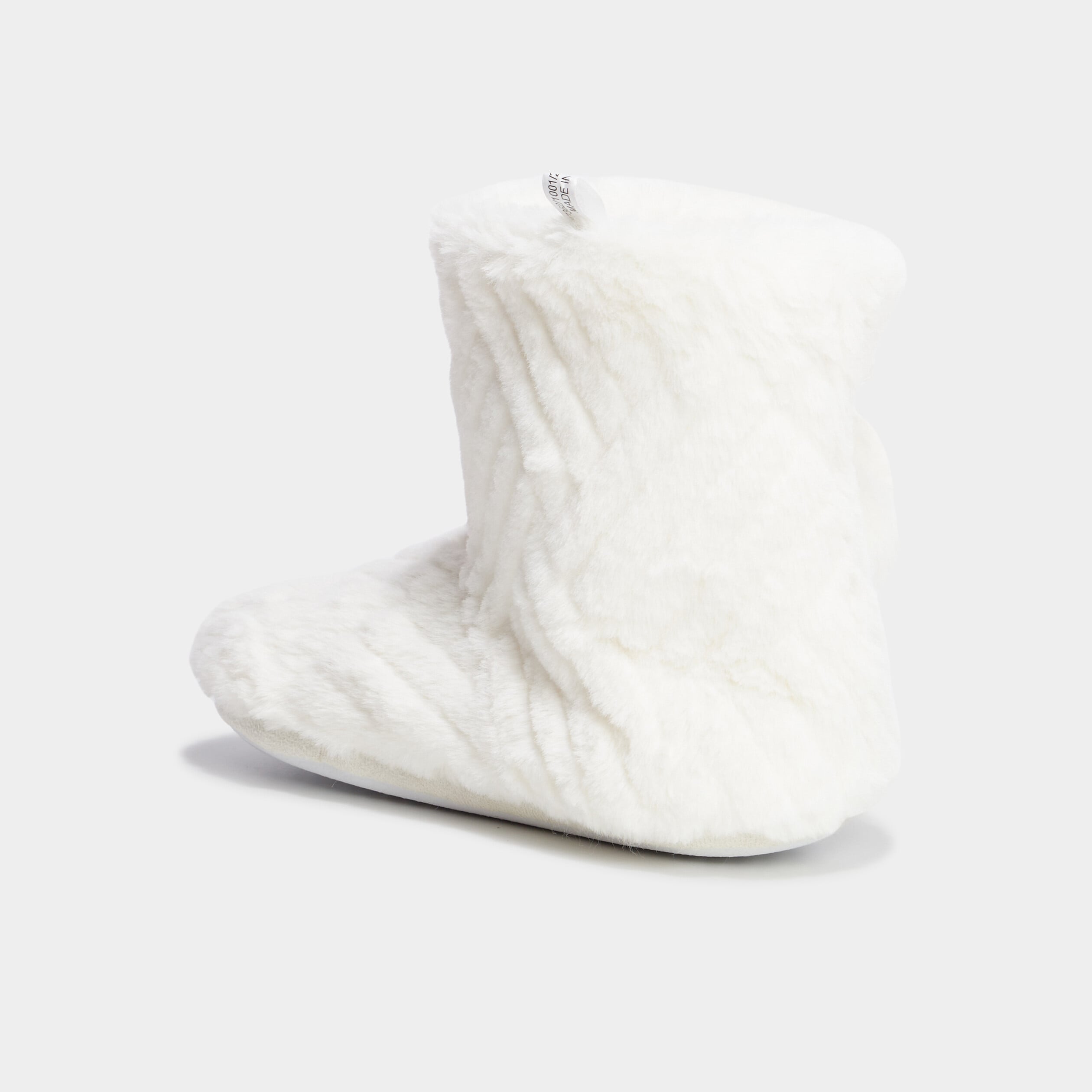 Chaussons bottines fourr&eacute;s blanc femme