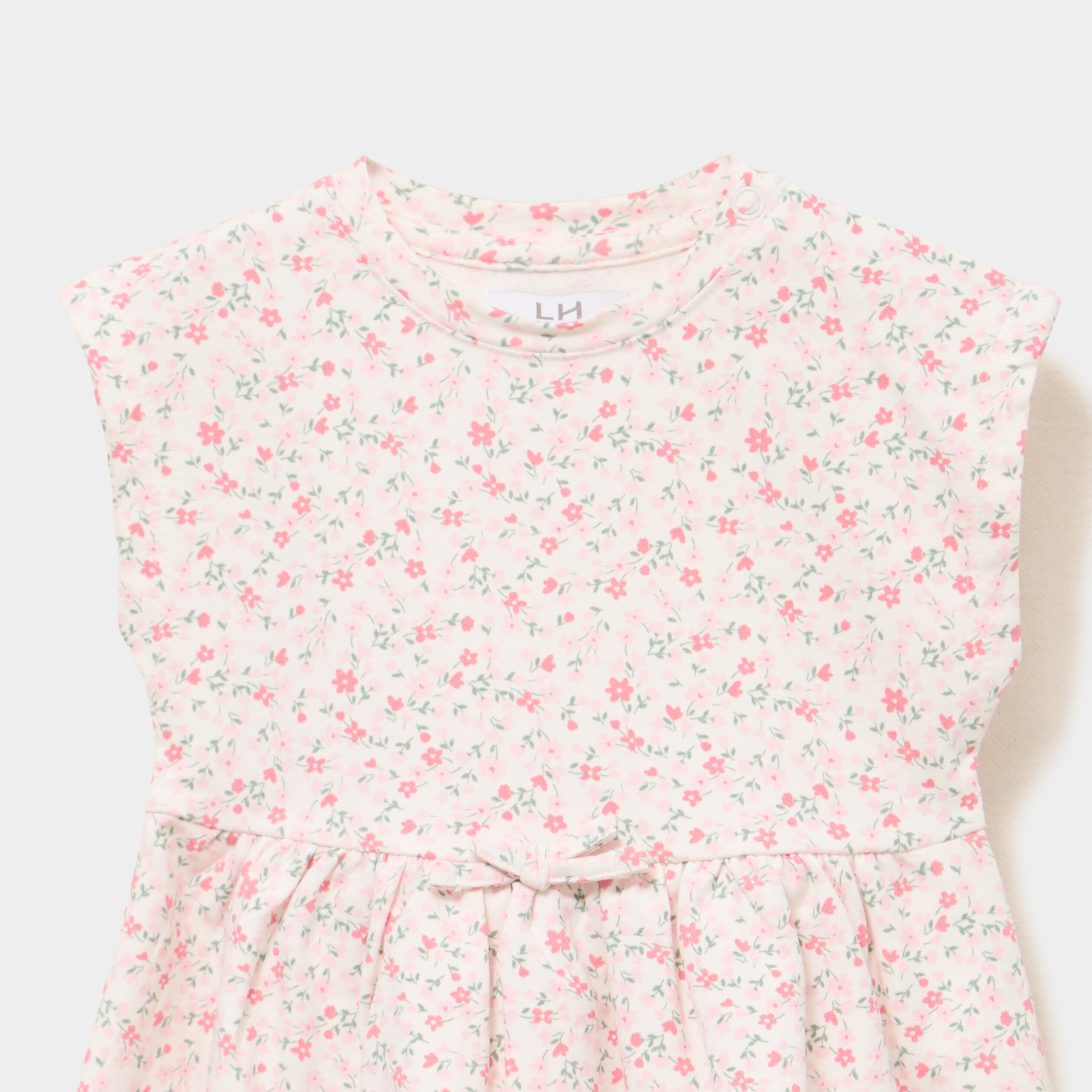 Robe patineuse manches courtes rose b&eacute;b&eacute; fille