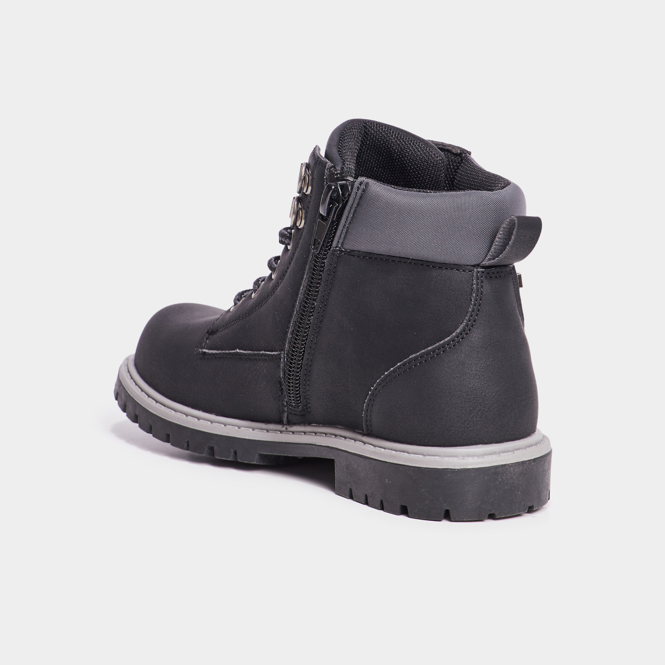 Boots crant&eacute;es zipp&eacute;es Trappeur noir gar&ccedil;on