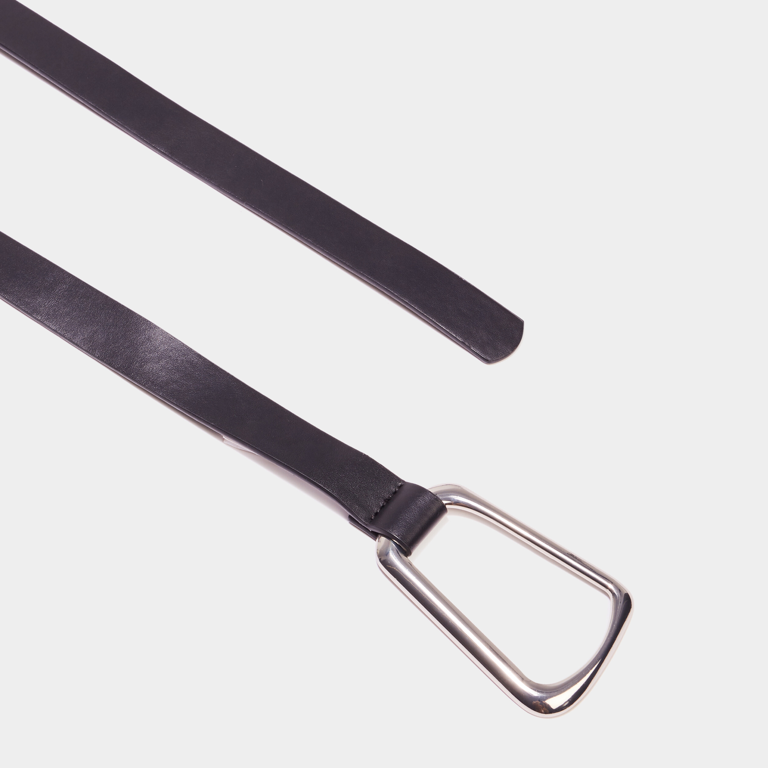 Ceinture Femme Skinny (Fine) Noire Avec Barrette Métallique - Marque Ladies - Neuf Sans Étiquette