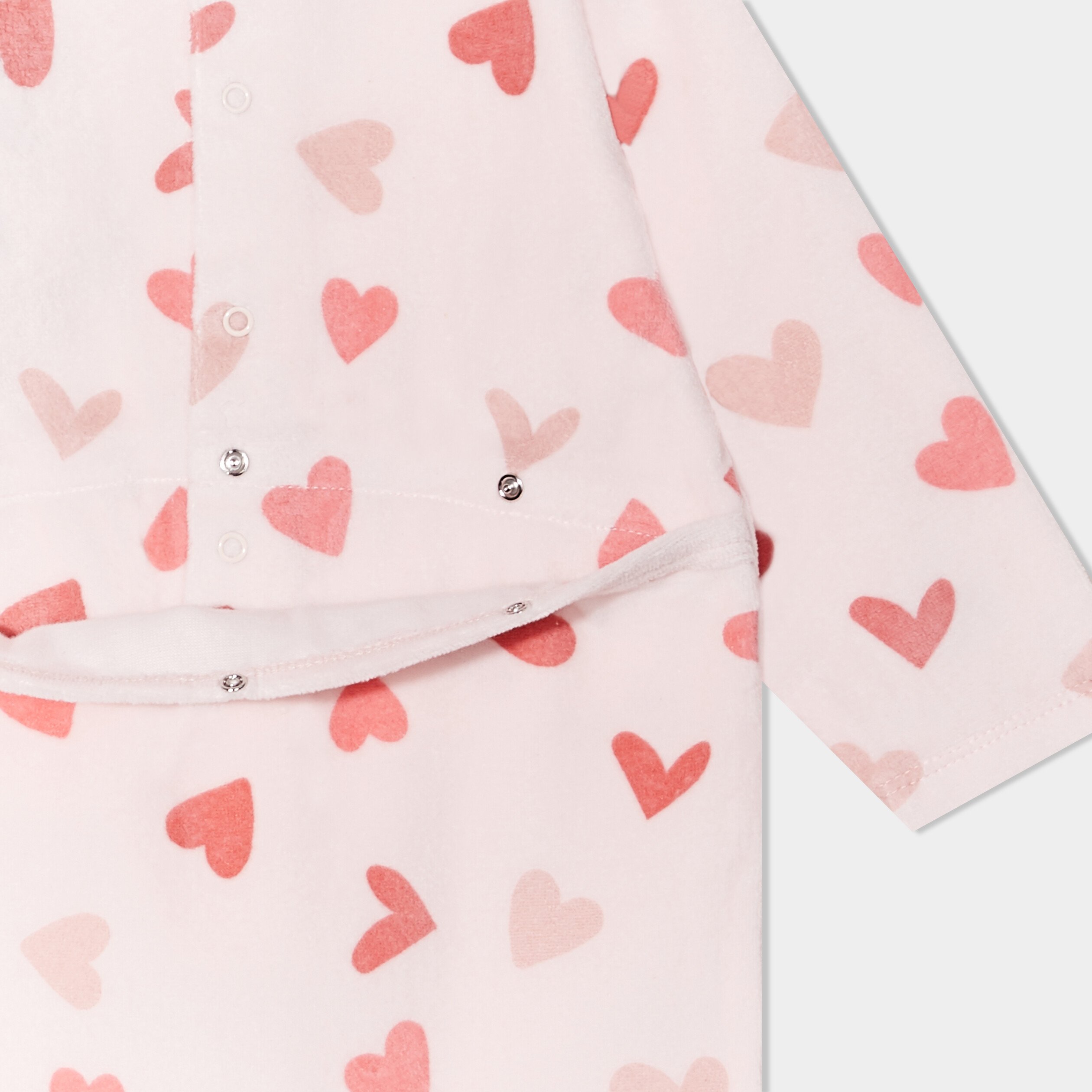 pyjama dors bien effet velours rose clair bebef Pyjama dors-bien effet velours rose clair bébé fille