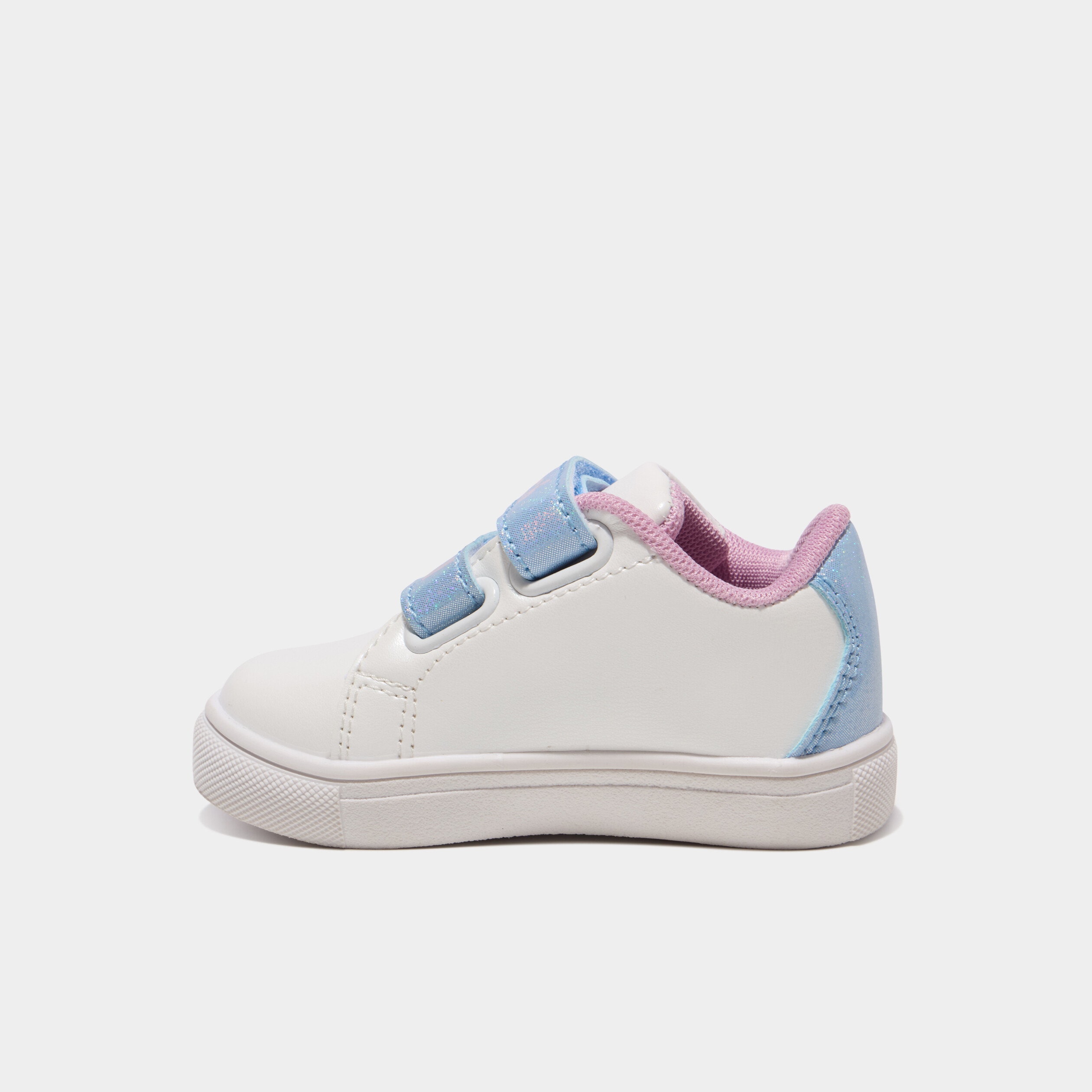 Tennis basses &agrave; scratchs Stitch blanc b&eacute;b&eacute; fille