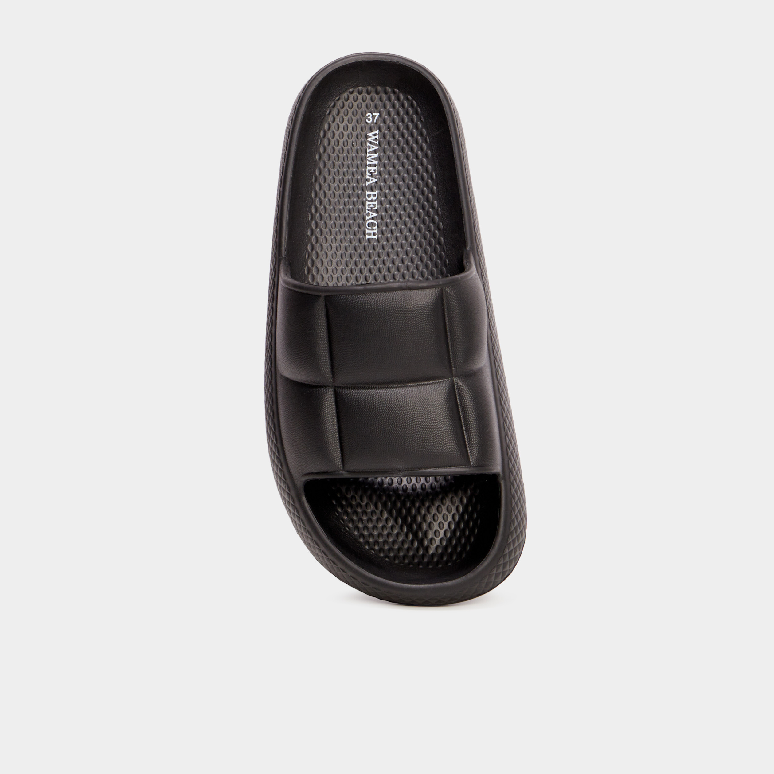 Claquettes matelass&eacute;es Wamea Beach noir femme