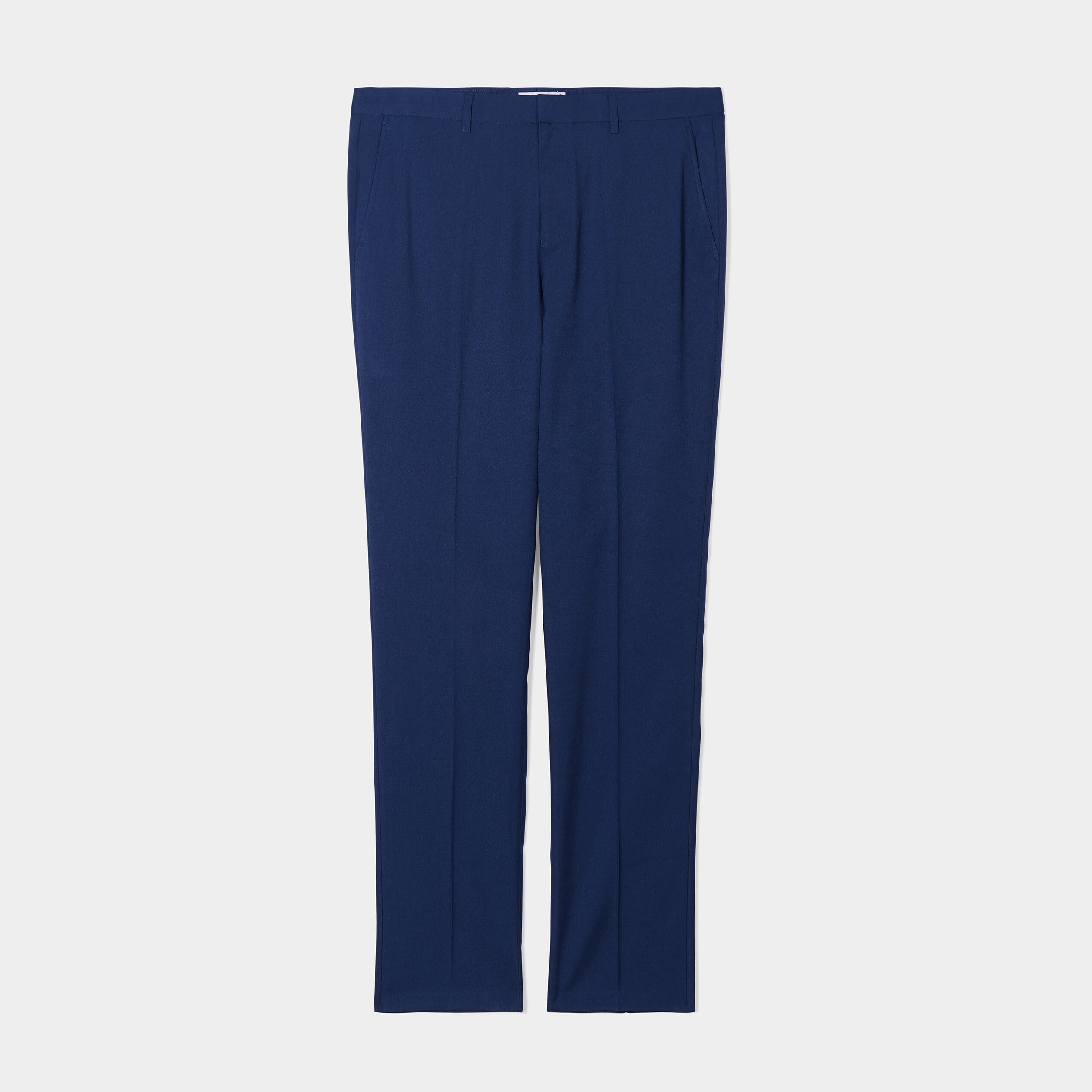 Pantalon de costume droit avec pinces bleu electrique homme