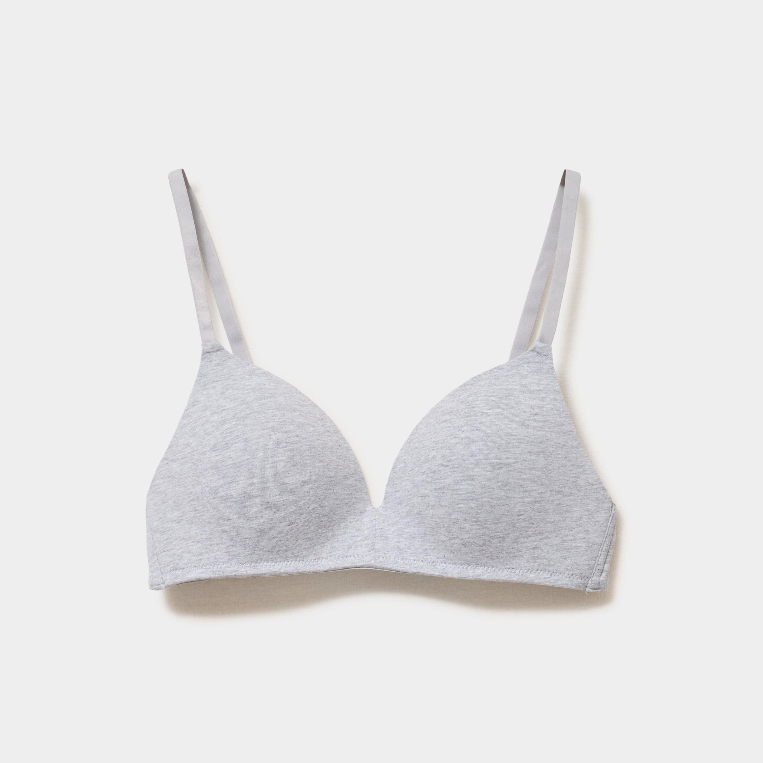 Soutien-gorge triangle coton majoritaire gris clair femme