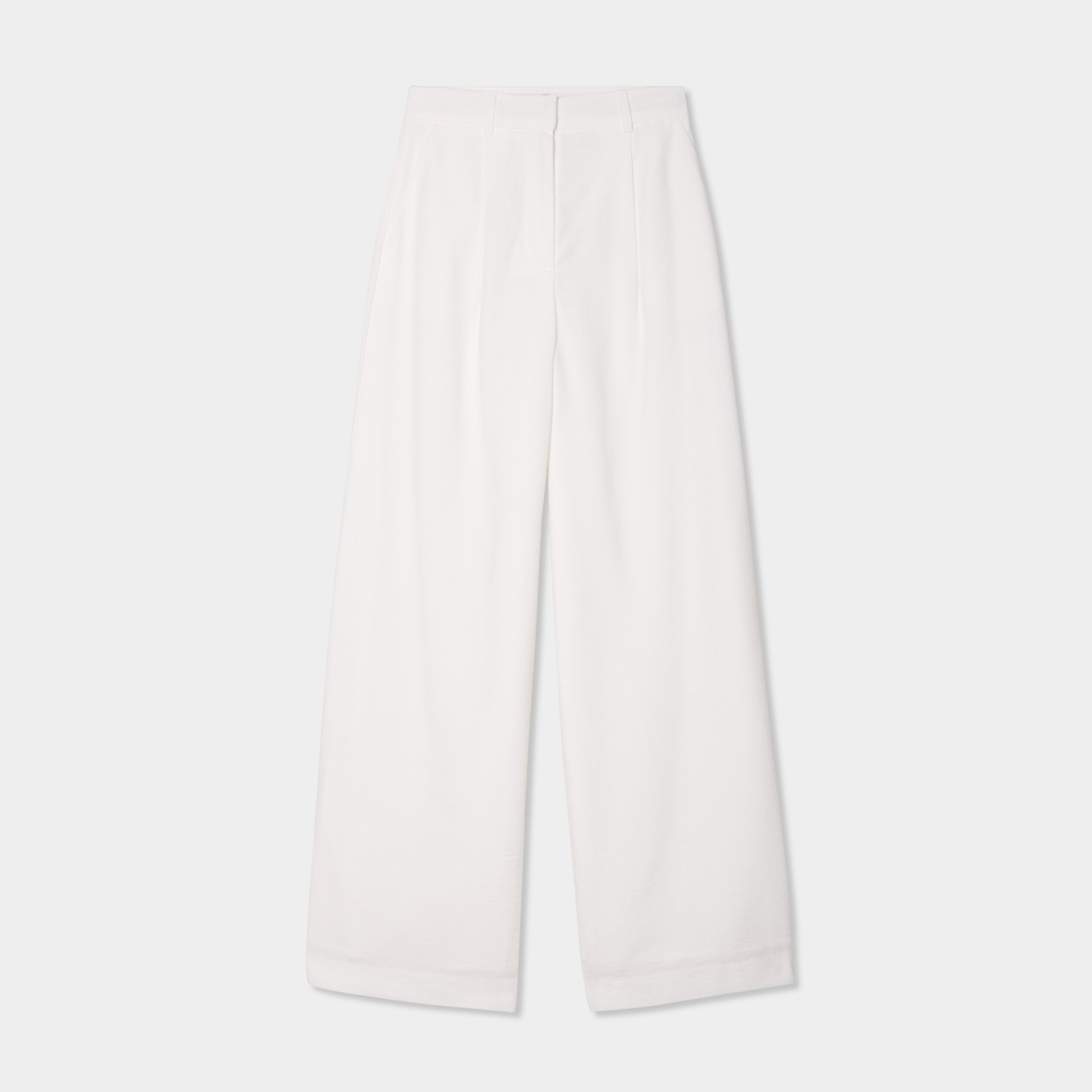 pantalon large avec pinces blanc femme Pantalon large avec pinces blanc femme