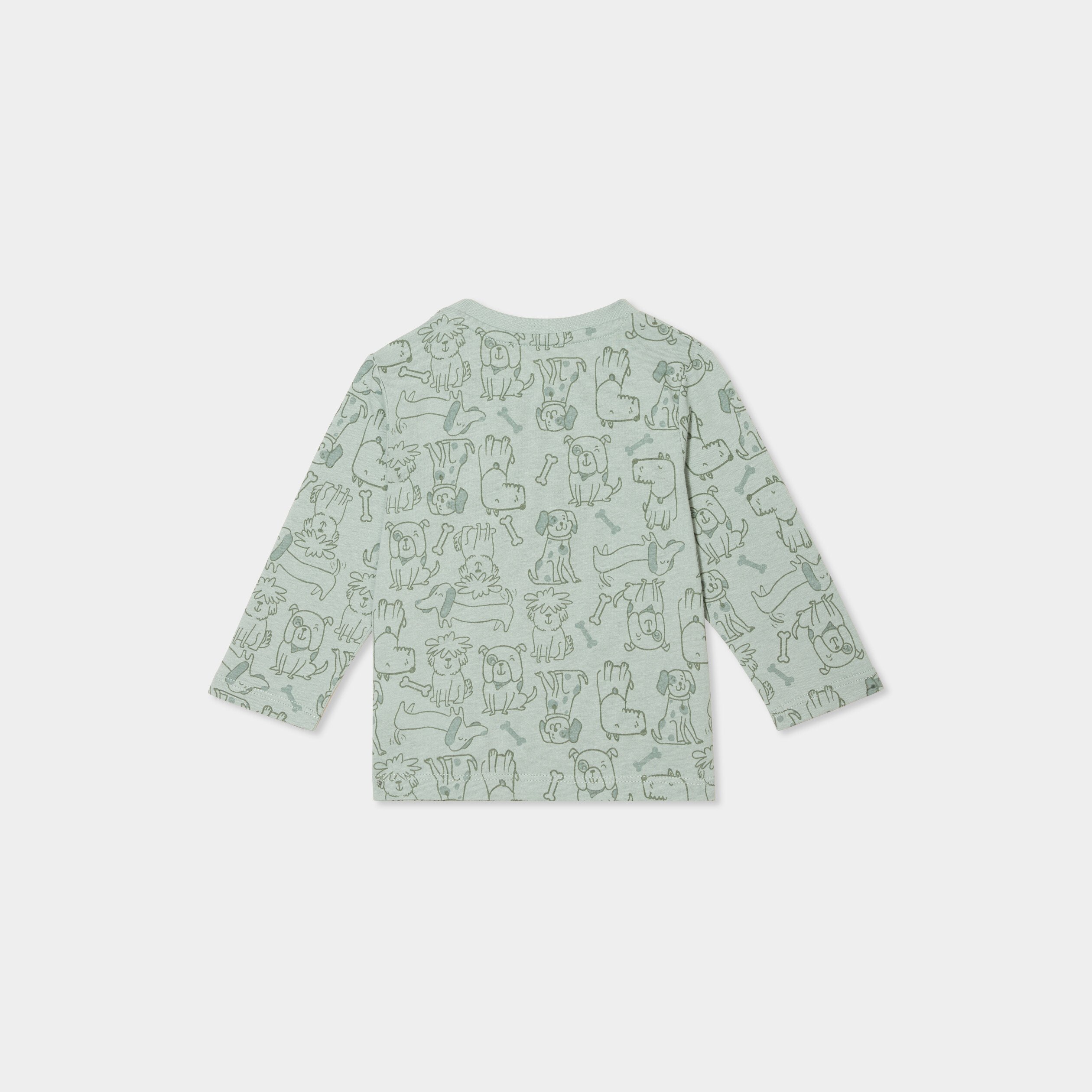 t shirt manches longues coton vert pastel bebeg T-shirt manches longues coton vert pastel bébé garçon