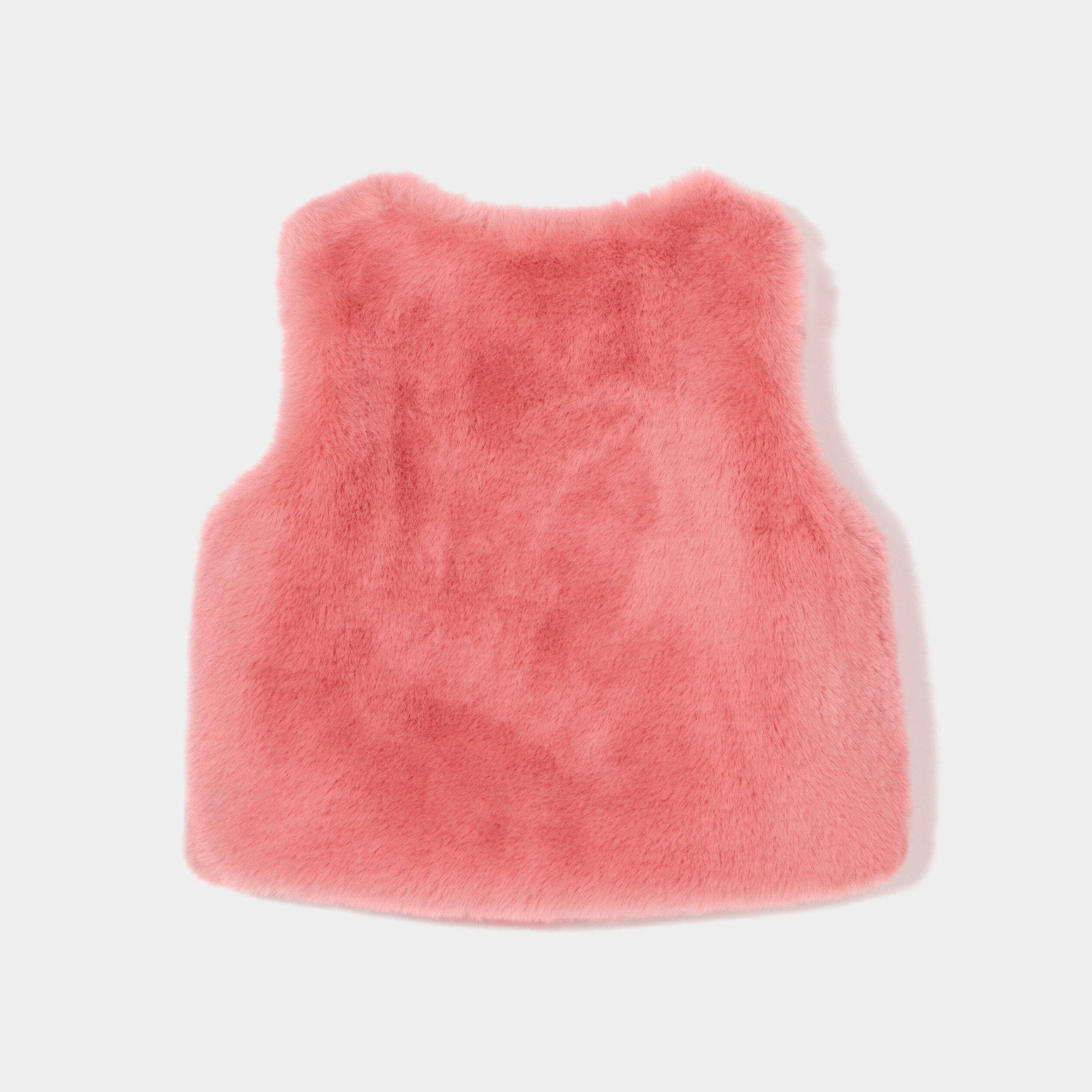 gilet fausse fourrure sans manches vieux rose bebef Gilet fausse fourrure sans manches vieux rose bébé fille