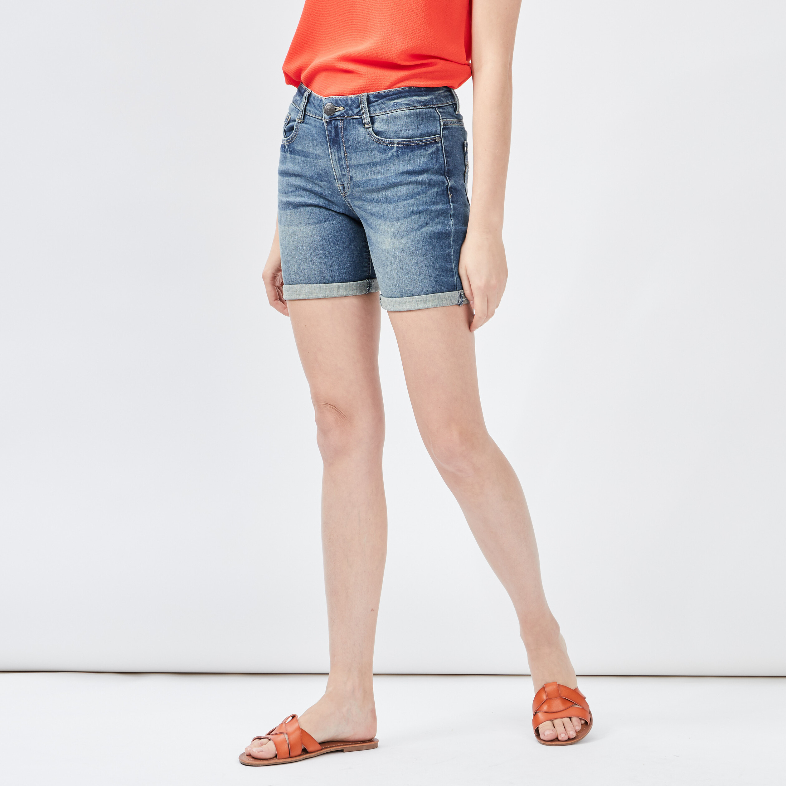 Short en jean online delave femme