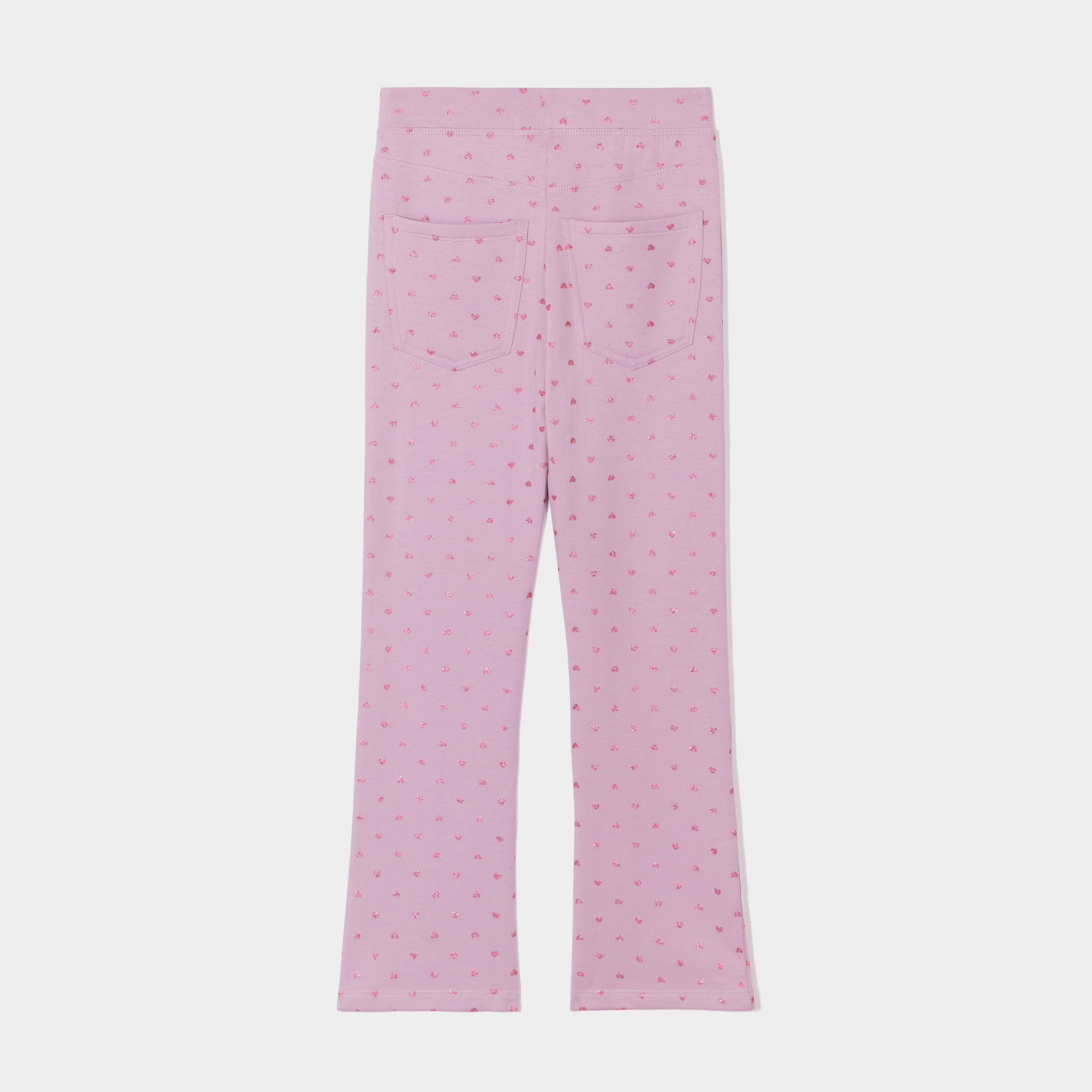 pantalon flare taille elastiquee parme fille Pantalon flare taille élastiquée parme fille