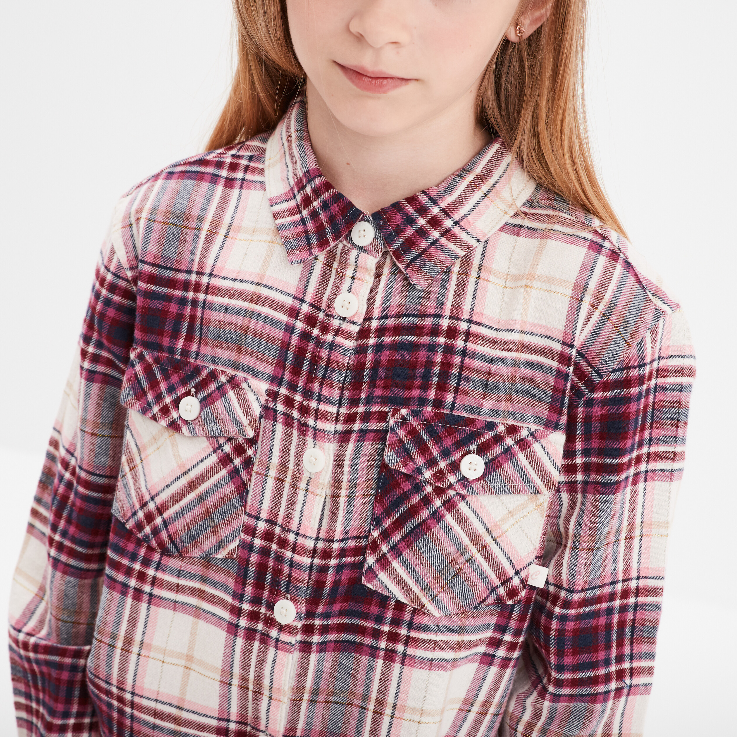chemise manches longues beige fille Chemise manches longues beige fille