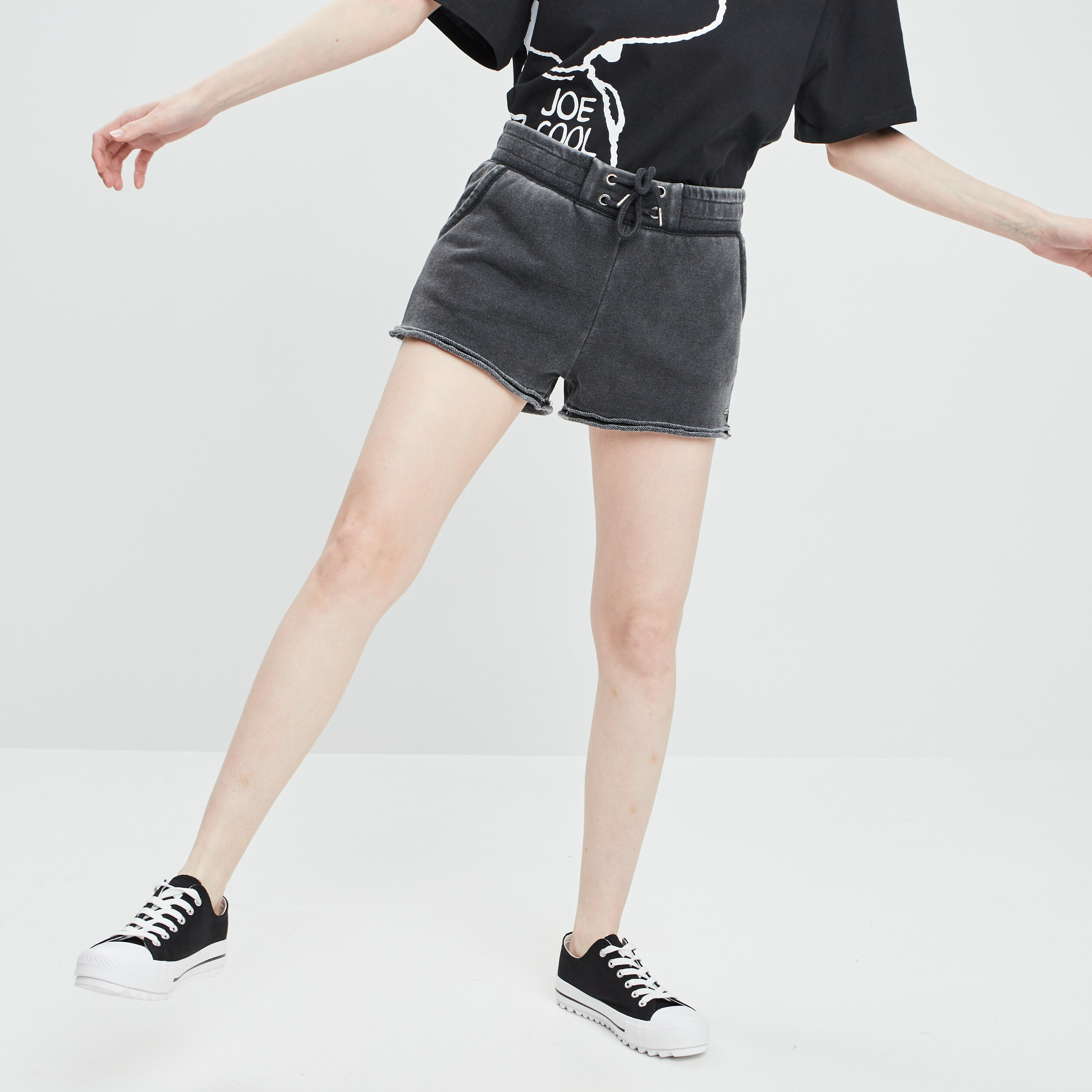 Short ajustable noir femme