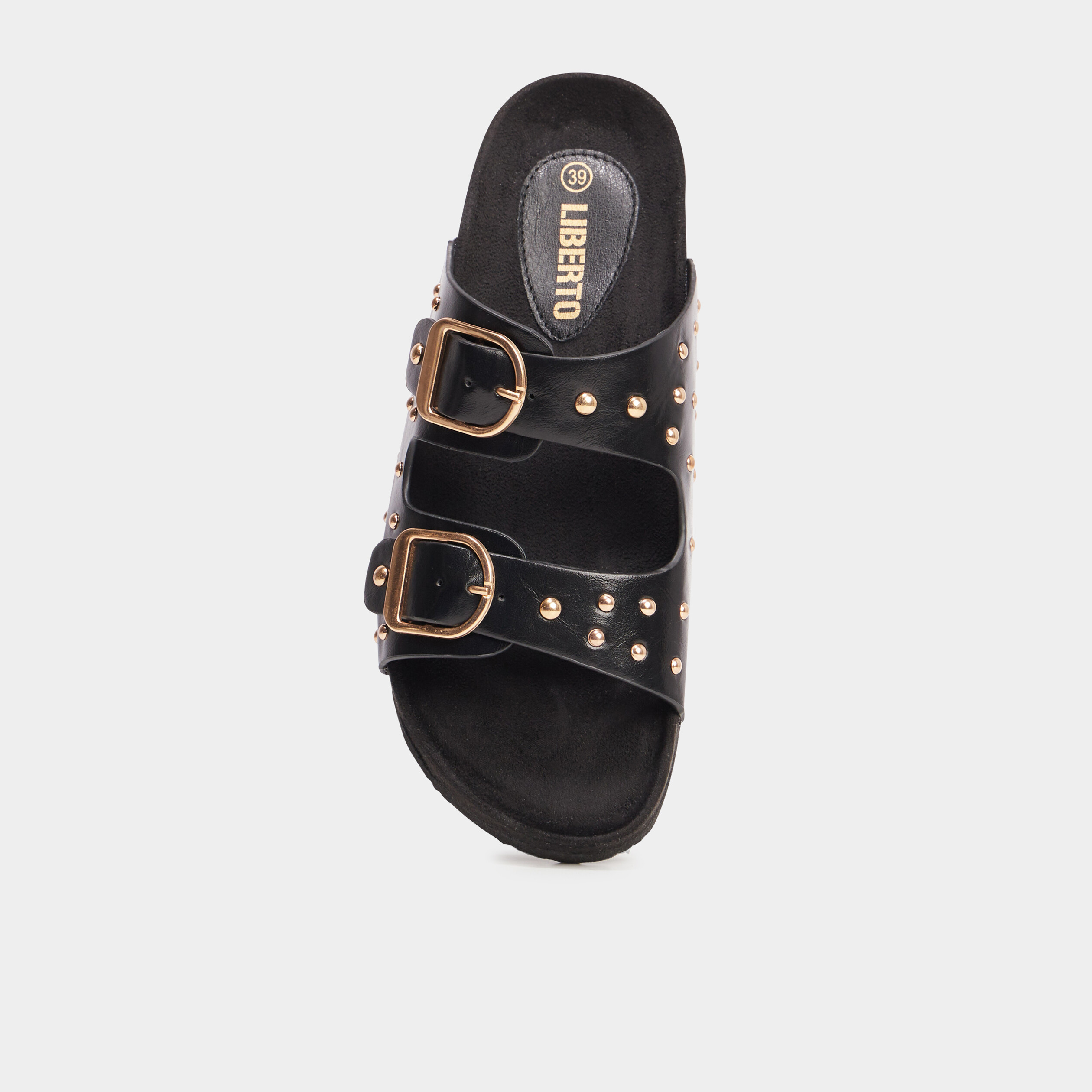 Mules avec clous noir femme