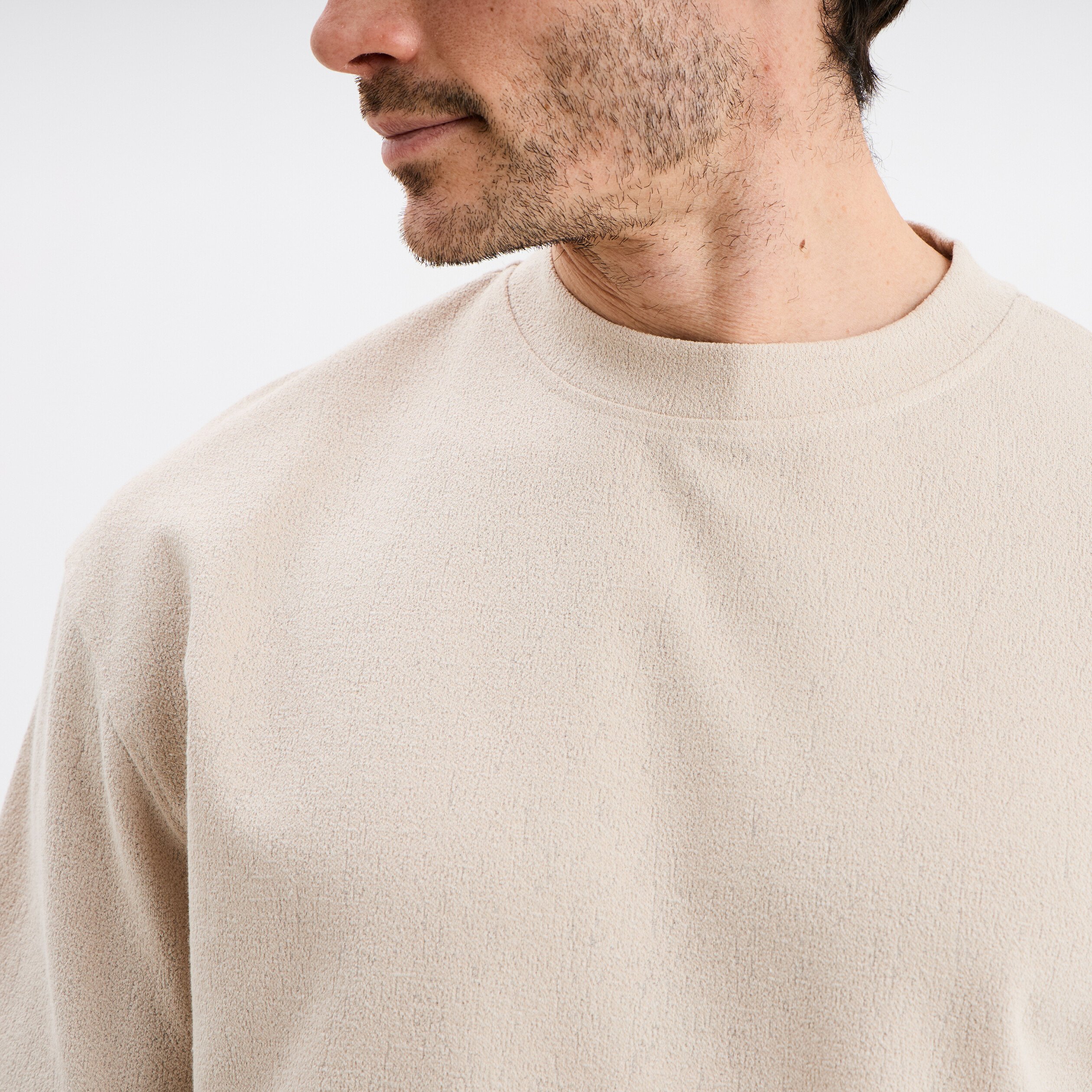 T-shirt col rond coton majoritaire gris clair homme
