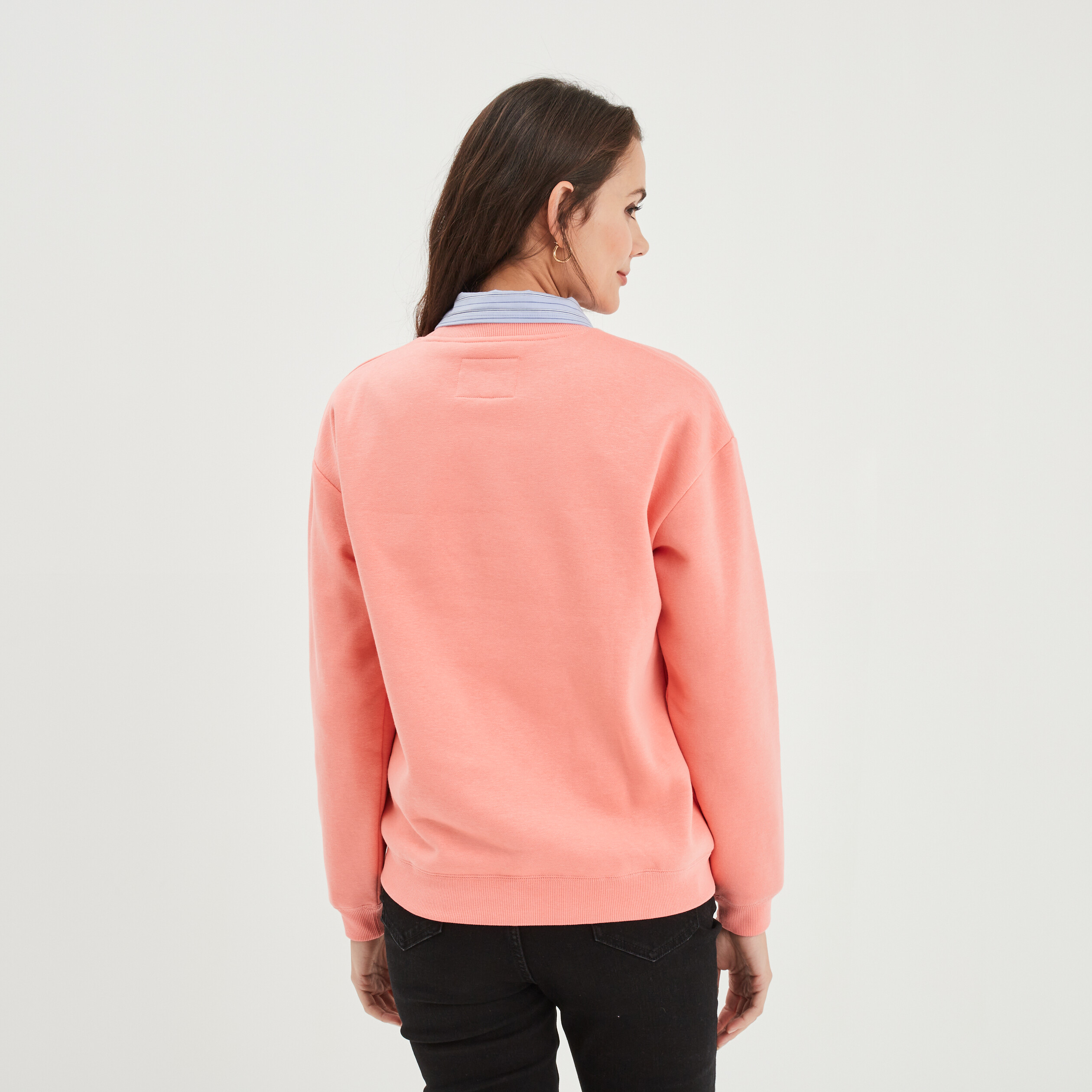 sweat col rond manches longues creeks rose saumon femme Sweat col rond manches longues Creeks rose saumon femme