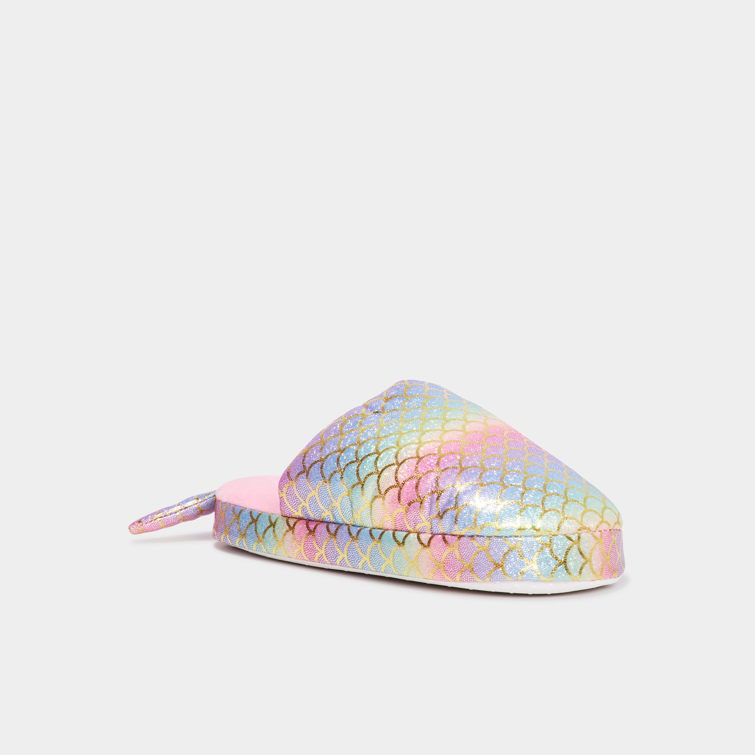 chaussons mules a paillettes multicolore fille Chaussons mules à paillettes multicolore fille
