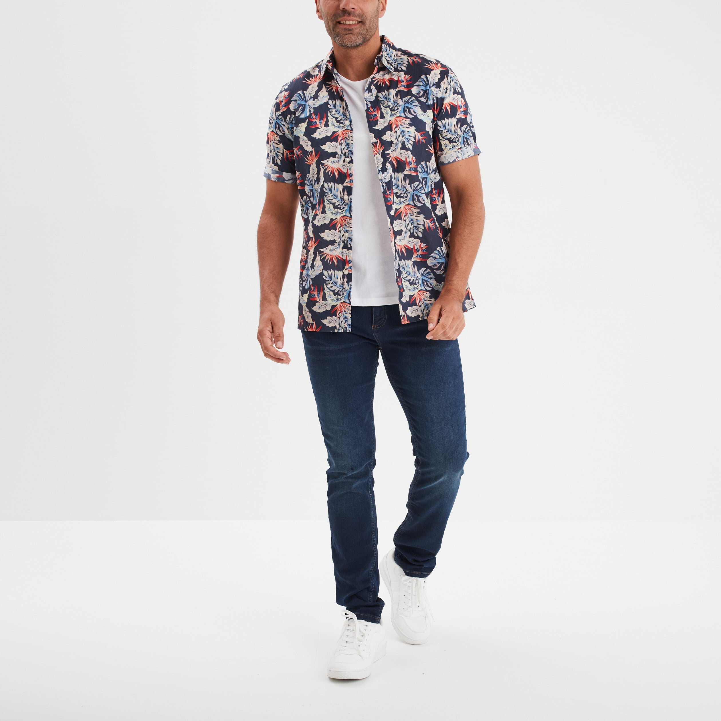 Jean stretch coupe slim denim brut homme