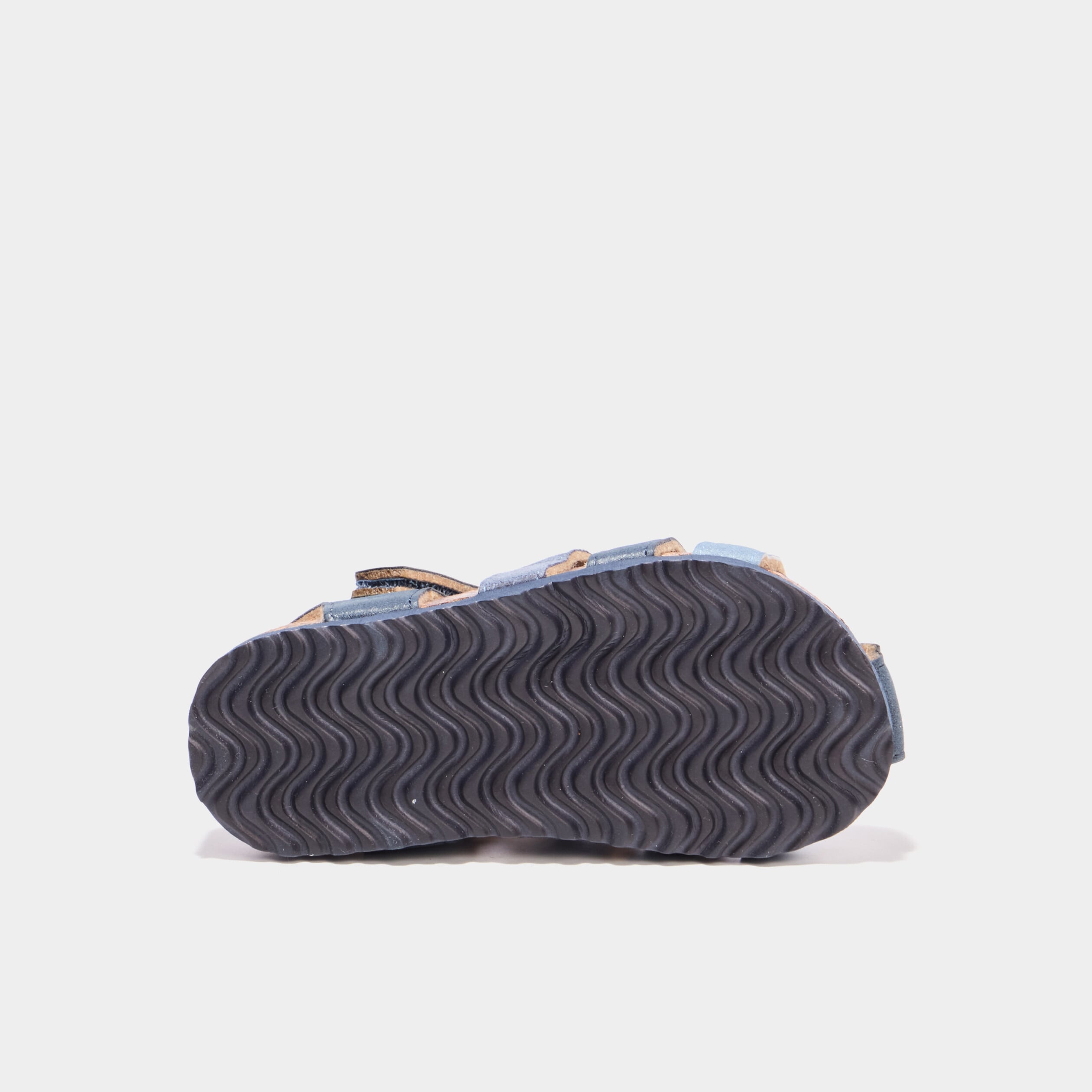 Sandales bout ferm&eacute; avec scratchs bleu marine gar&ccedil;on