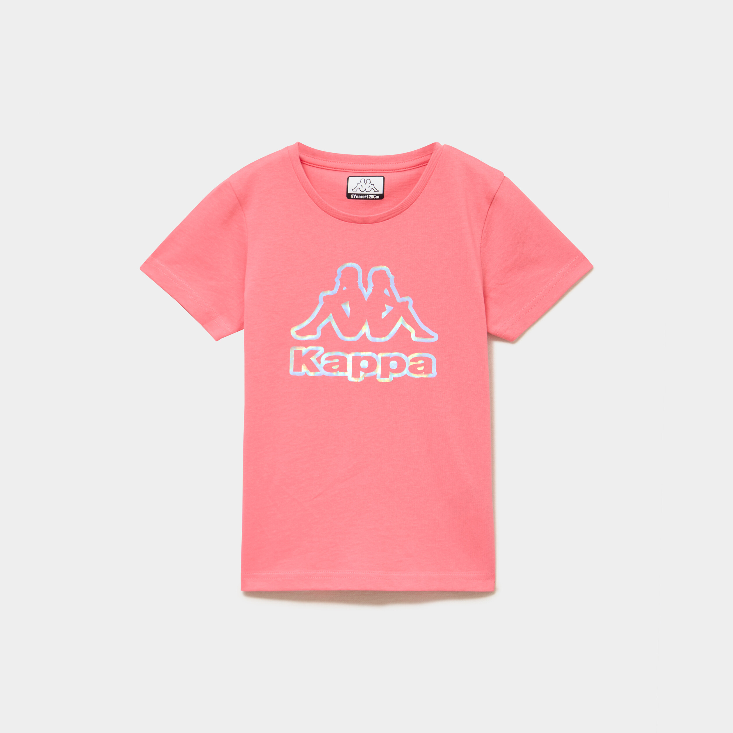 T-shirt manches courtes coton Kappa orange corail fille