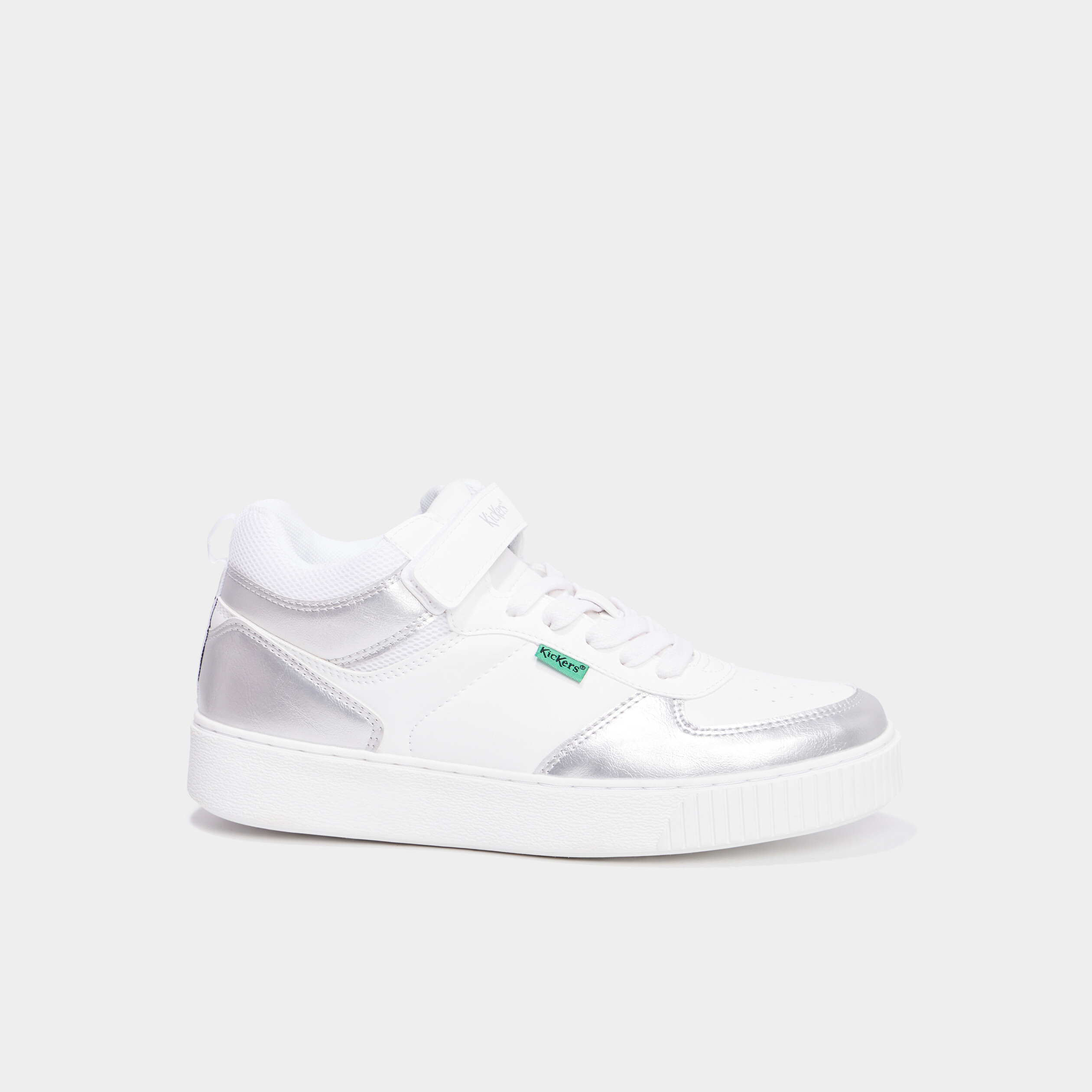 baskets montantes kickers tylem gris argent femme Baskets montantes Kickers Tylem gris argent femme