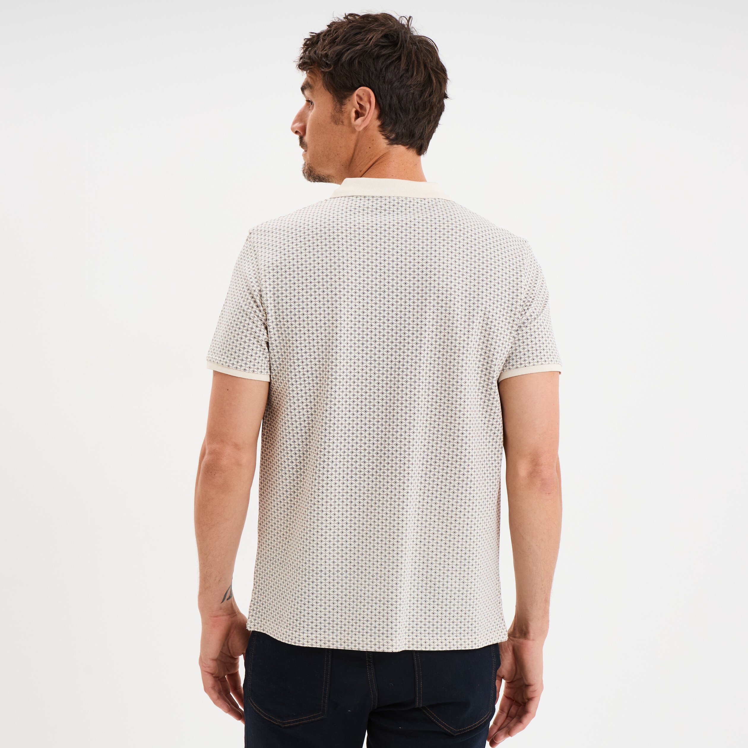 polo droit manches courtes coton blanc homme Polo droit manches courtes coton blanc homme