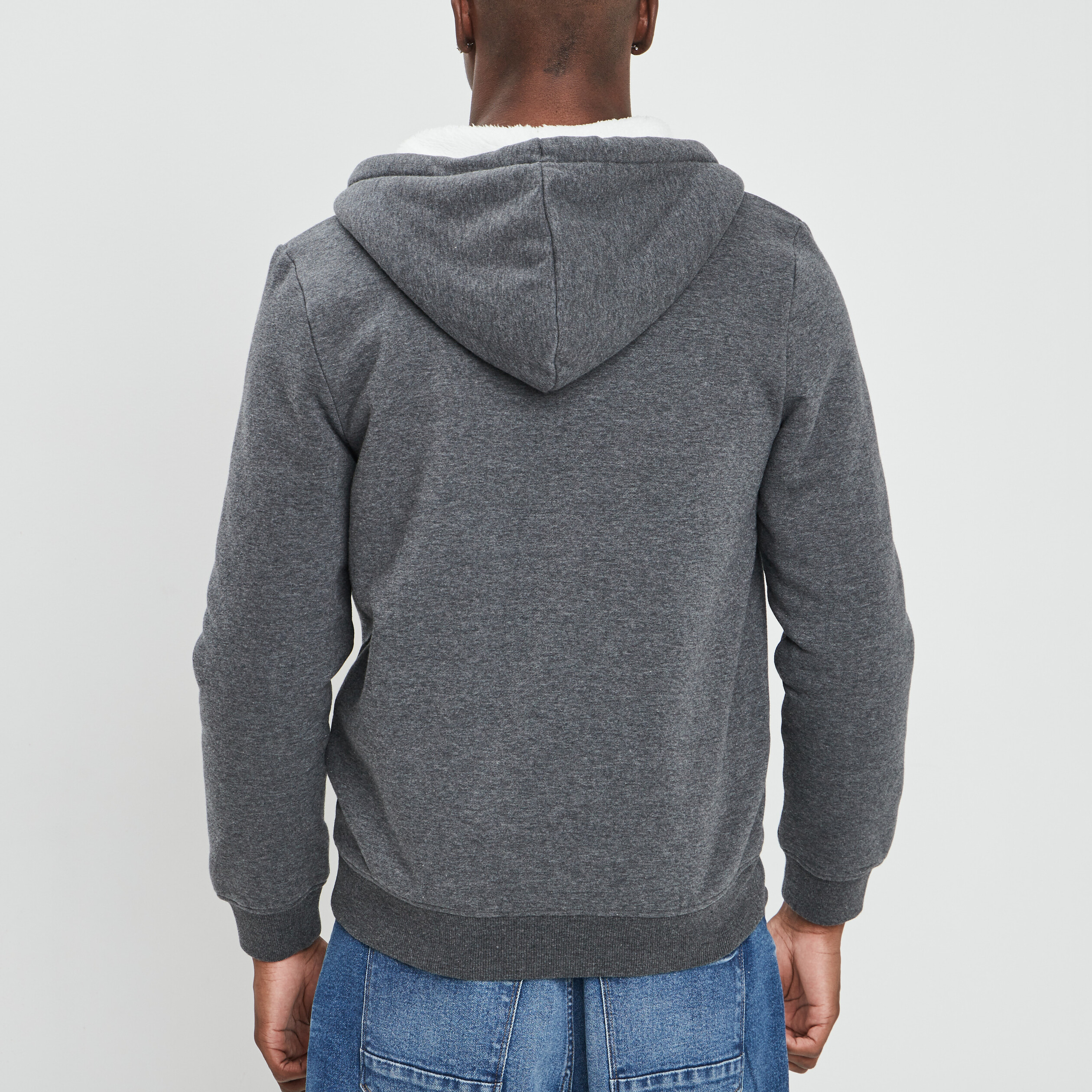 Sweat zippe a capuche Creeks gris fonce homme