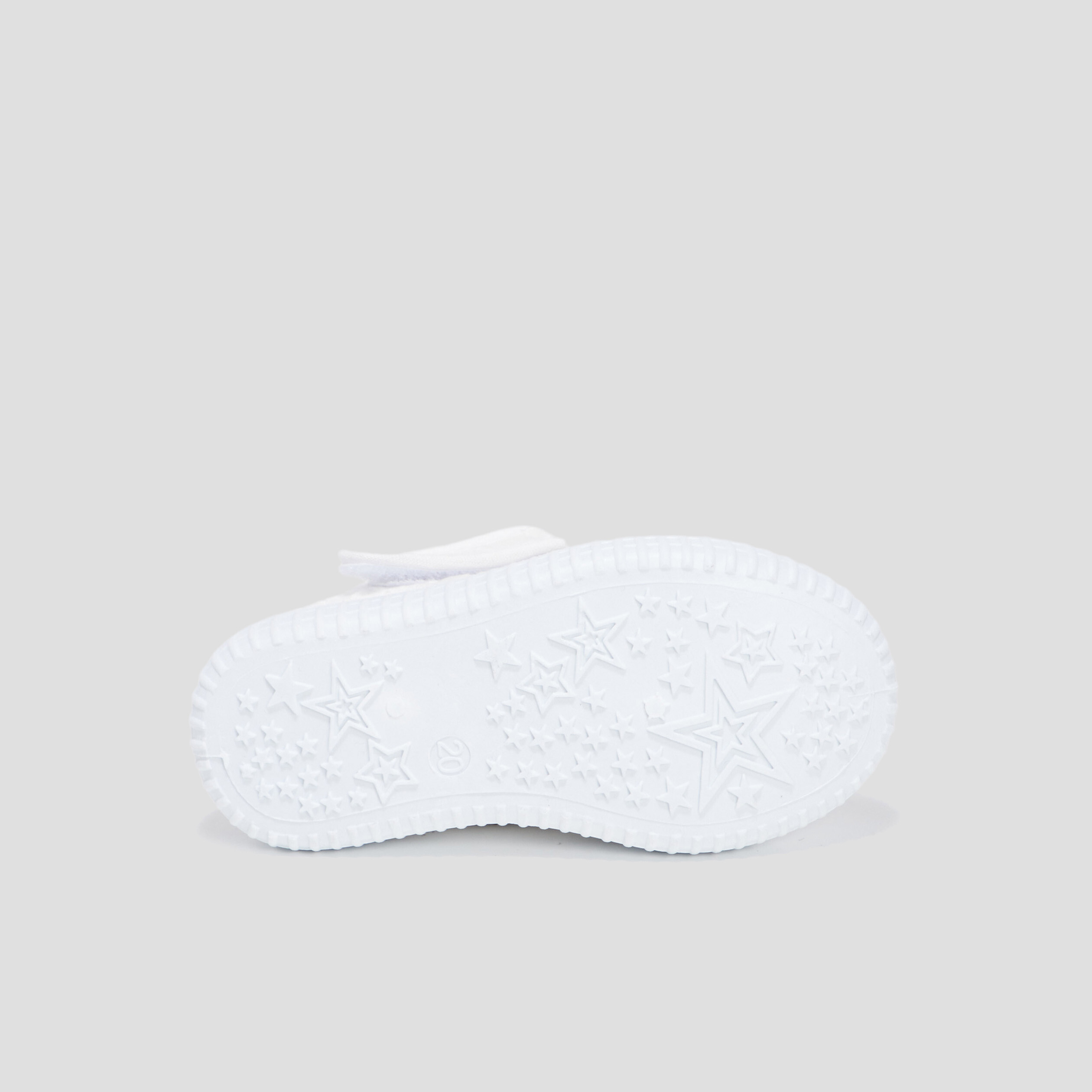 Salom&eacute; en toile brod&eacute;es semelle souple blanc b&eacute;b&eacute; fille