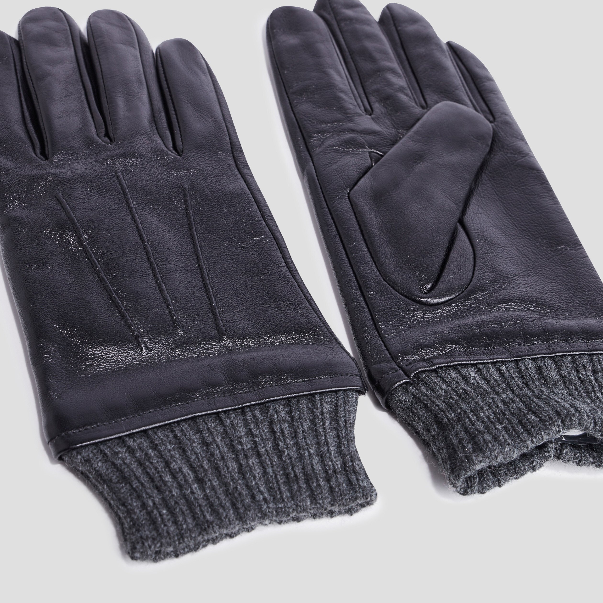 Paire de gants homme cuir Noir - Elle n'en Fée qu'à sa Tête