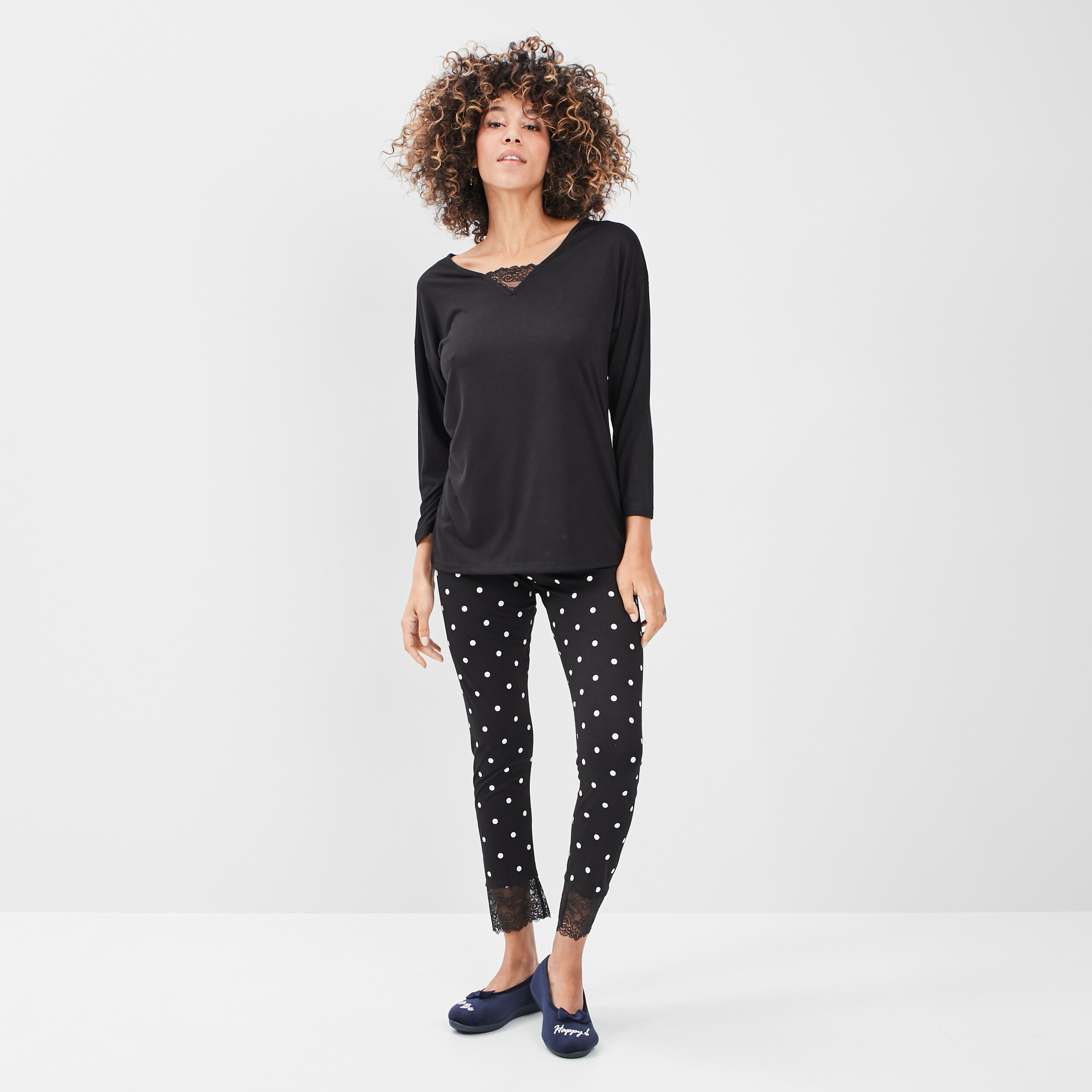 ensemble pyjama 2 pieces noir femme Ensemble pyjama 2 pièces noir femme