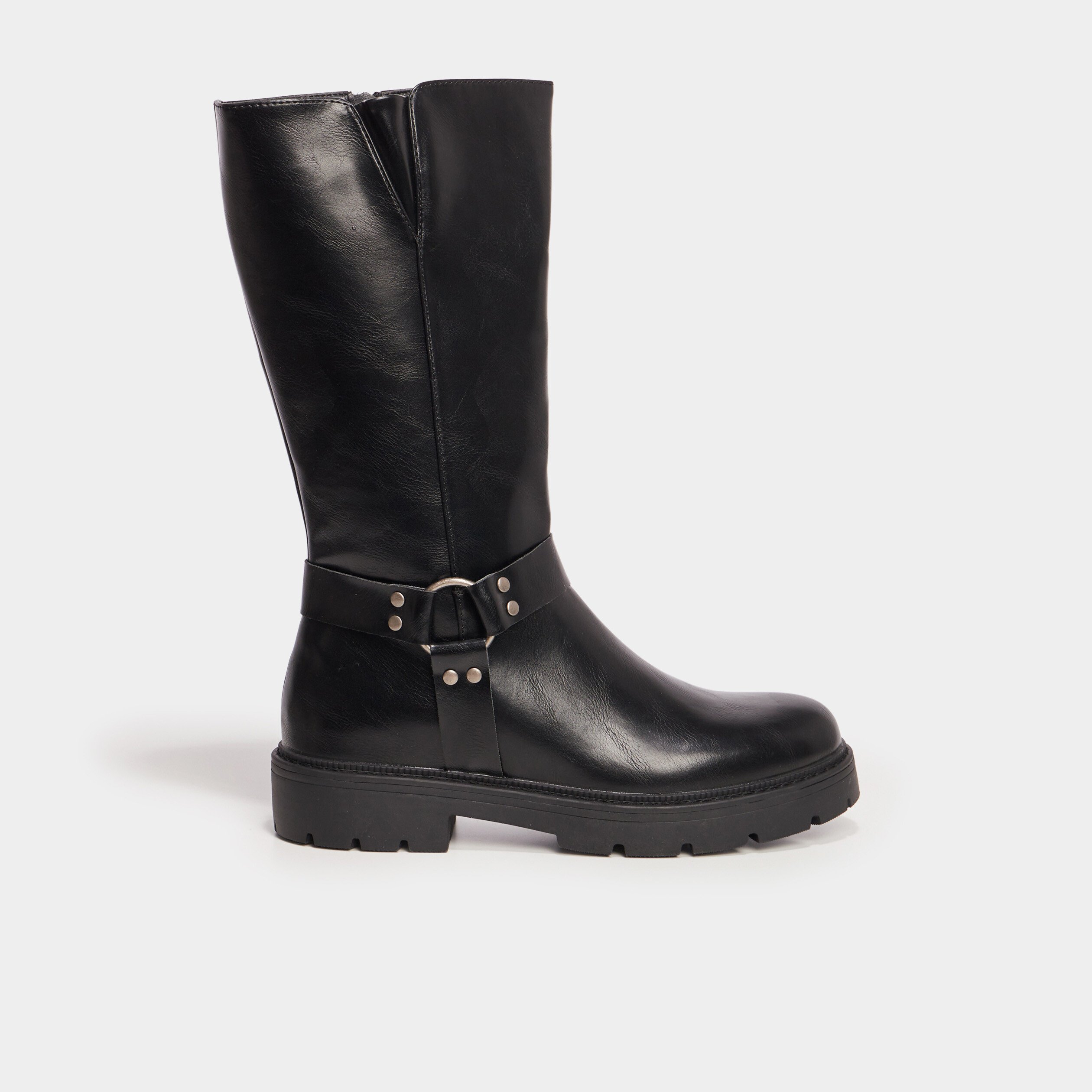 bottes crantees avec boucles noir femme Bottes crantées avec boucles noir femme