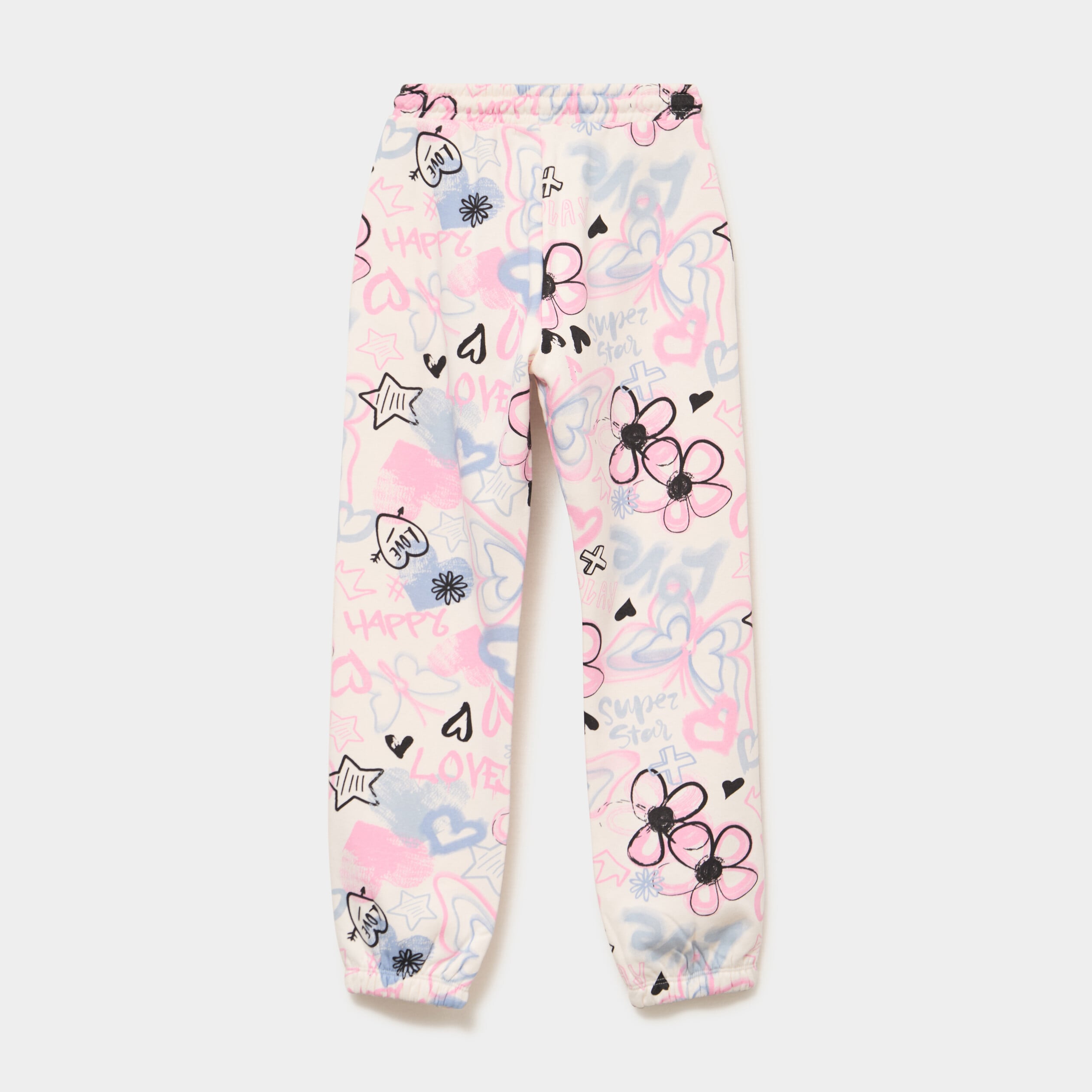 Pantalon de jogging molleton beige fille