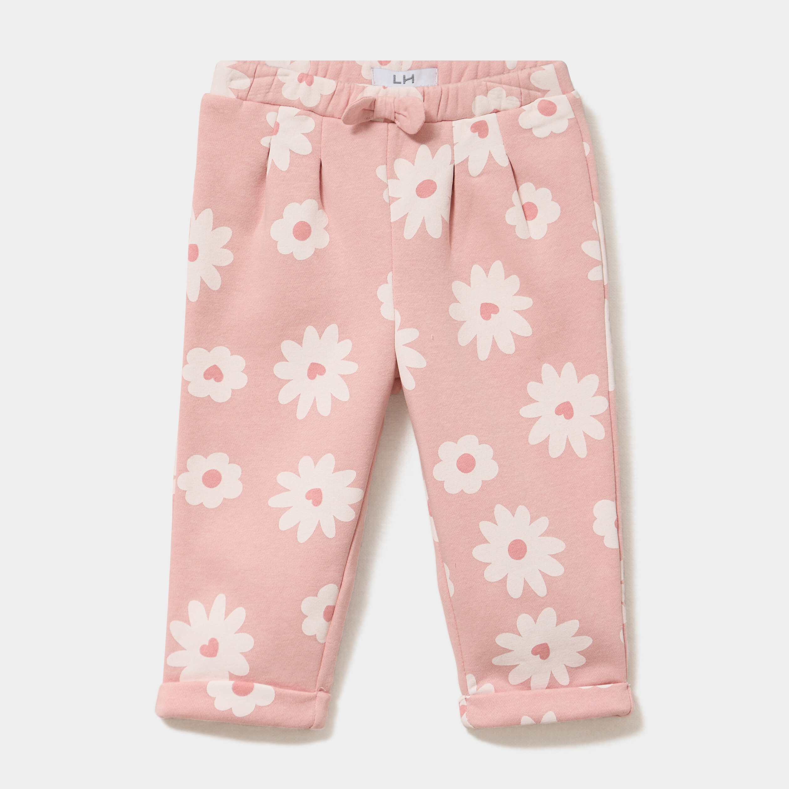 Pantalon de jogging molleton &agrave; noeud rose b&eacute;b&eacute; fille