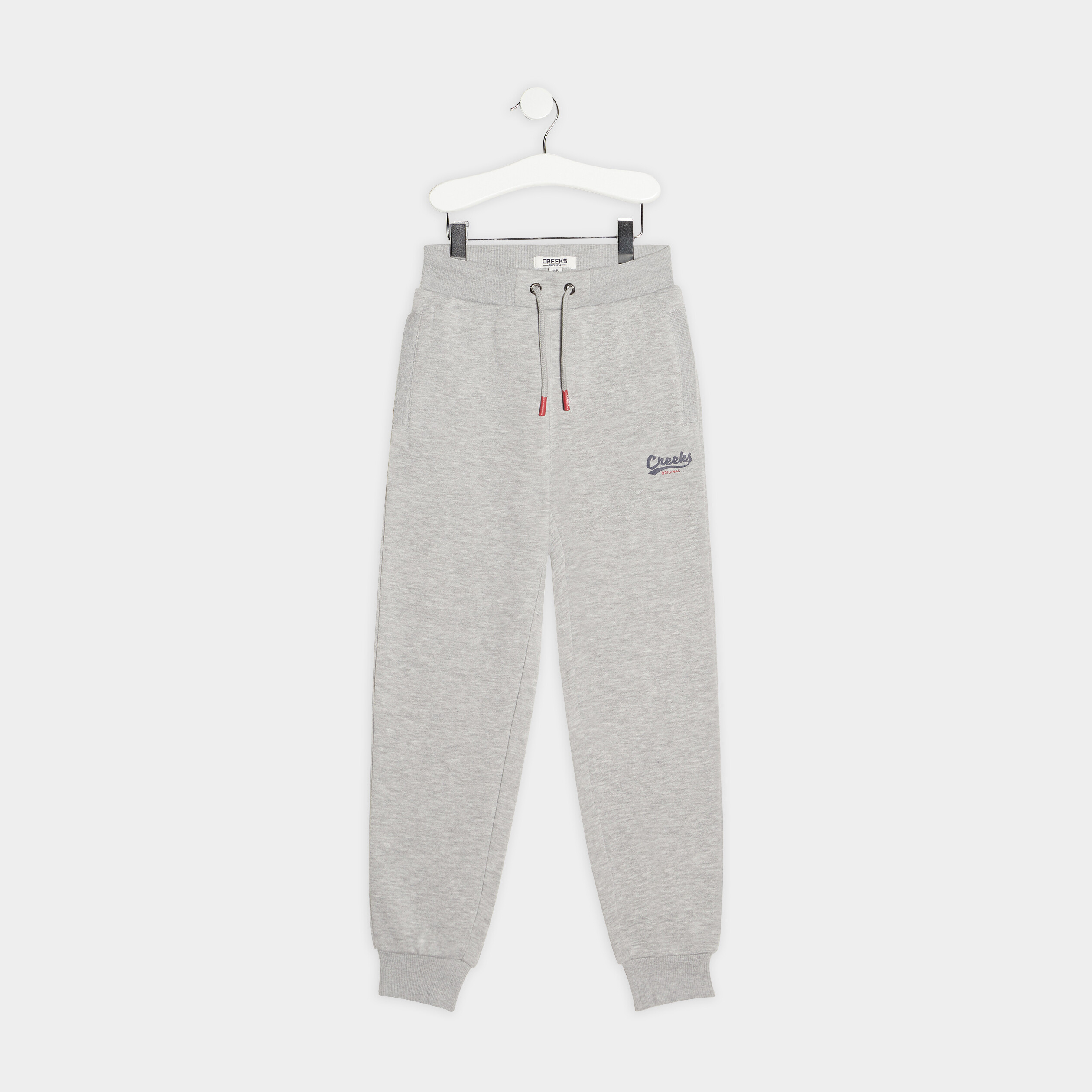pantalon jogging droit creeks gris garcon Pantalon jogging droit Creeks gris garçon