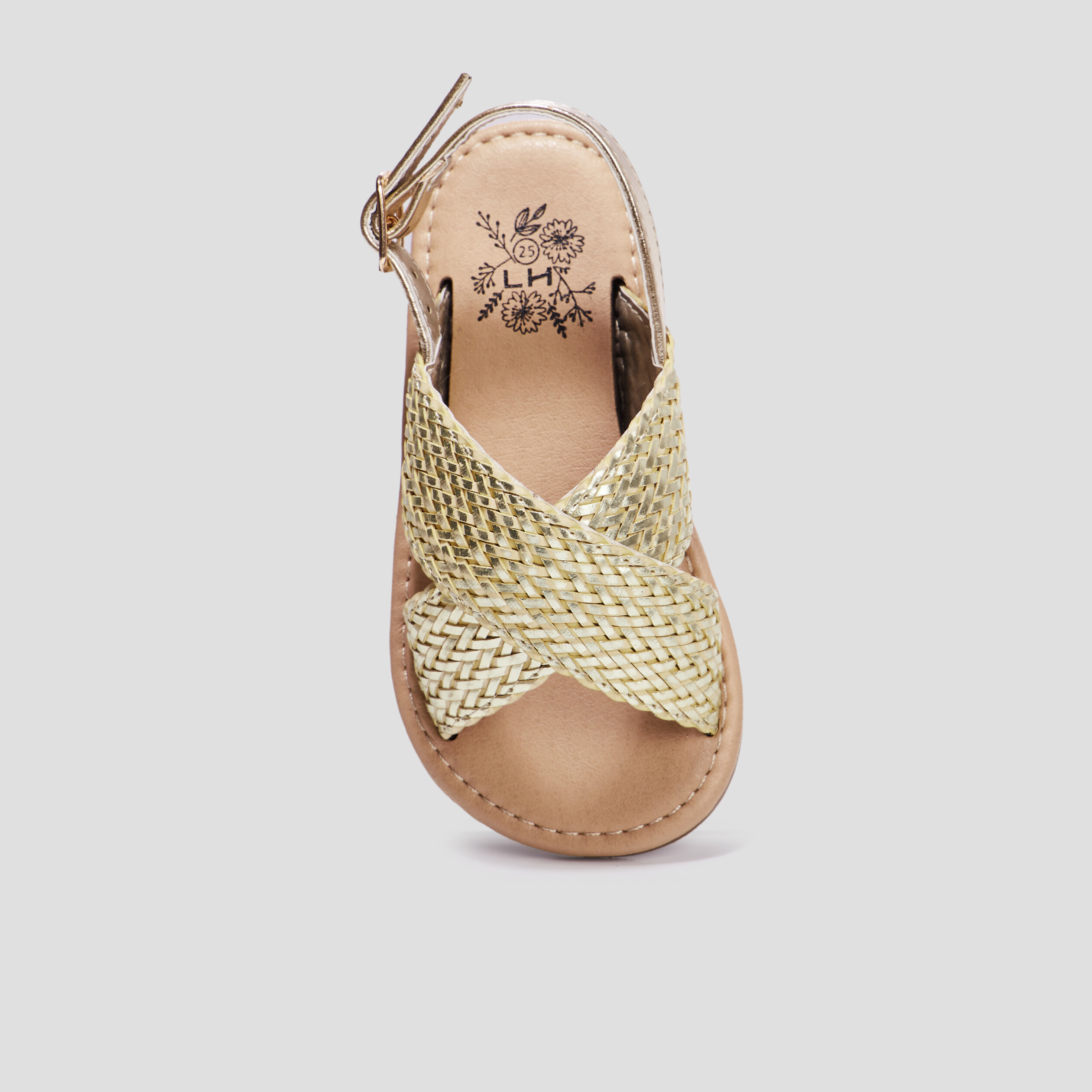 sandales brides tressees jaune or fille Sandales brides tressées jaune or fille