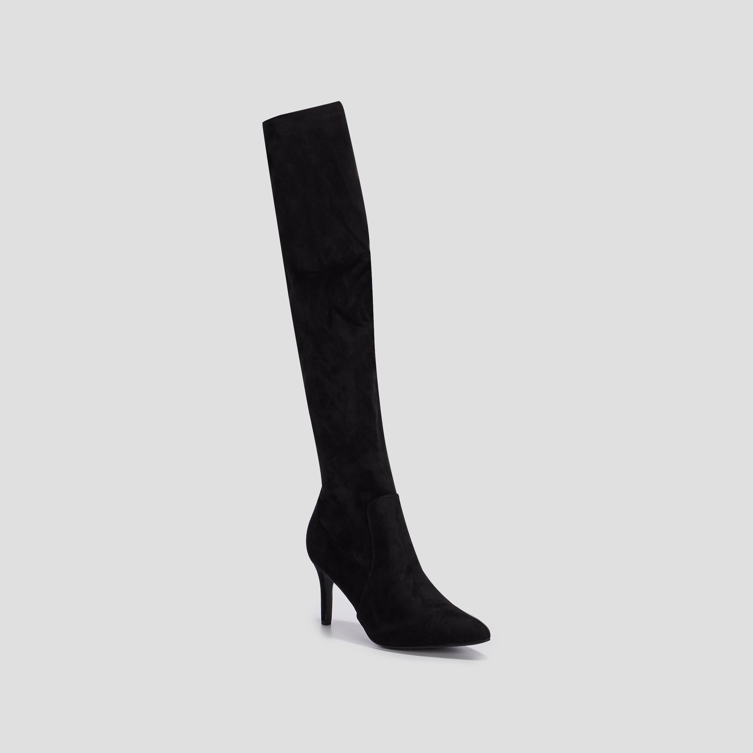 Cuissardes zipp&eacute;es effet su&eacute;dine noir femme